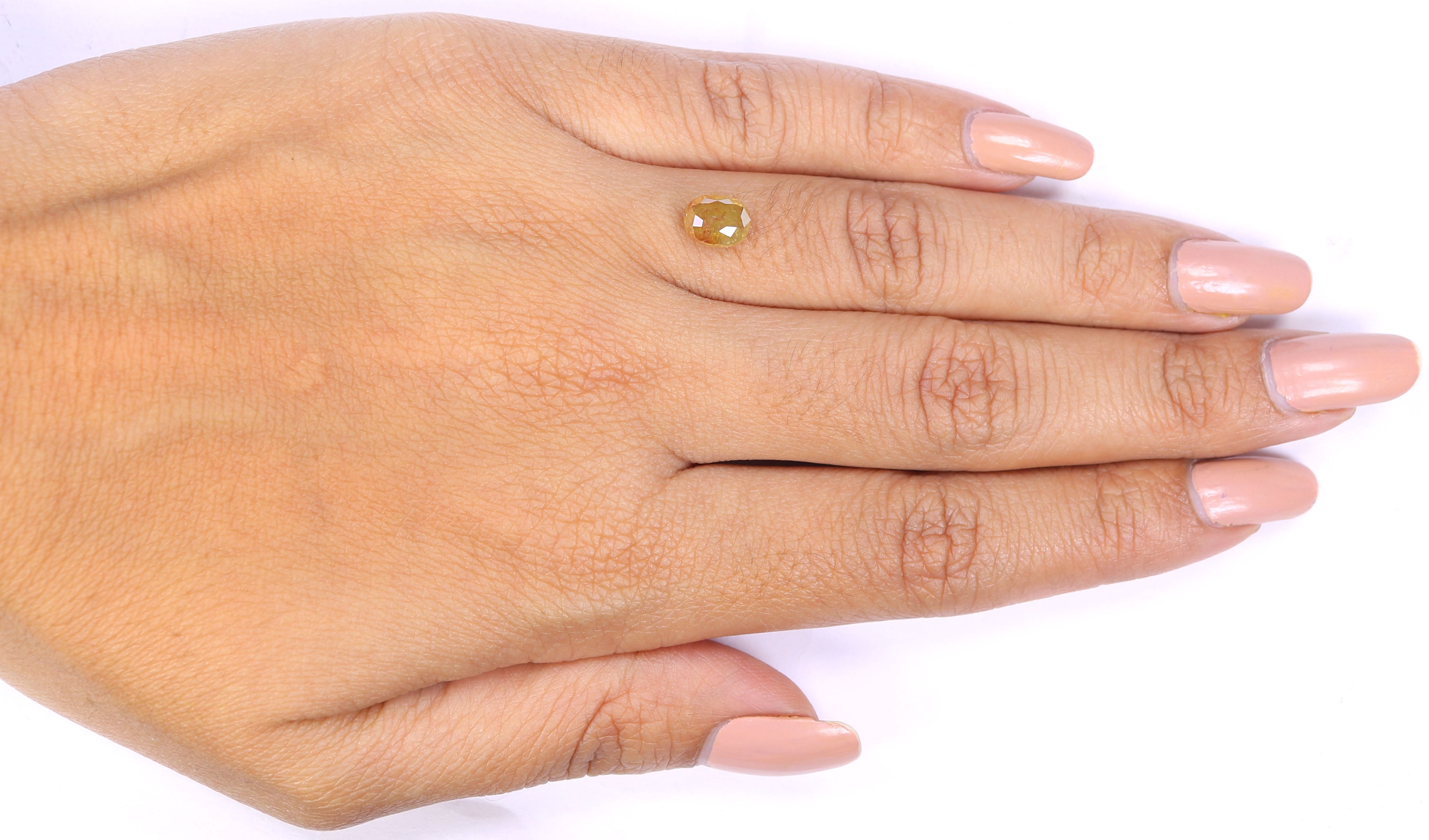 1.33 CT Natural Loose Oval Shape Diamond Brown Yellow Color Oval Diamond 6.80 MM Natural Brown Yellow Diamond Oval Rose Cut Diamond LQ7328