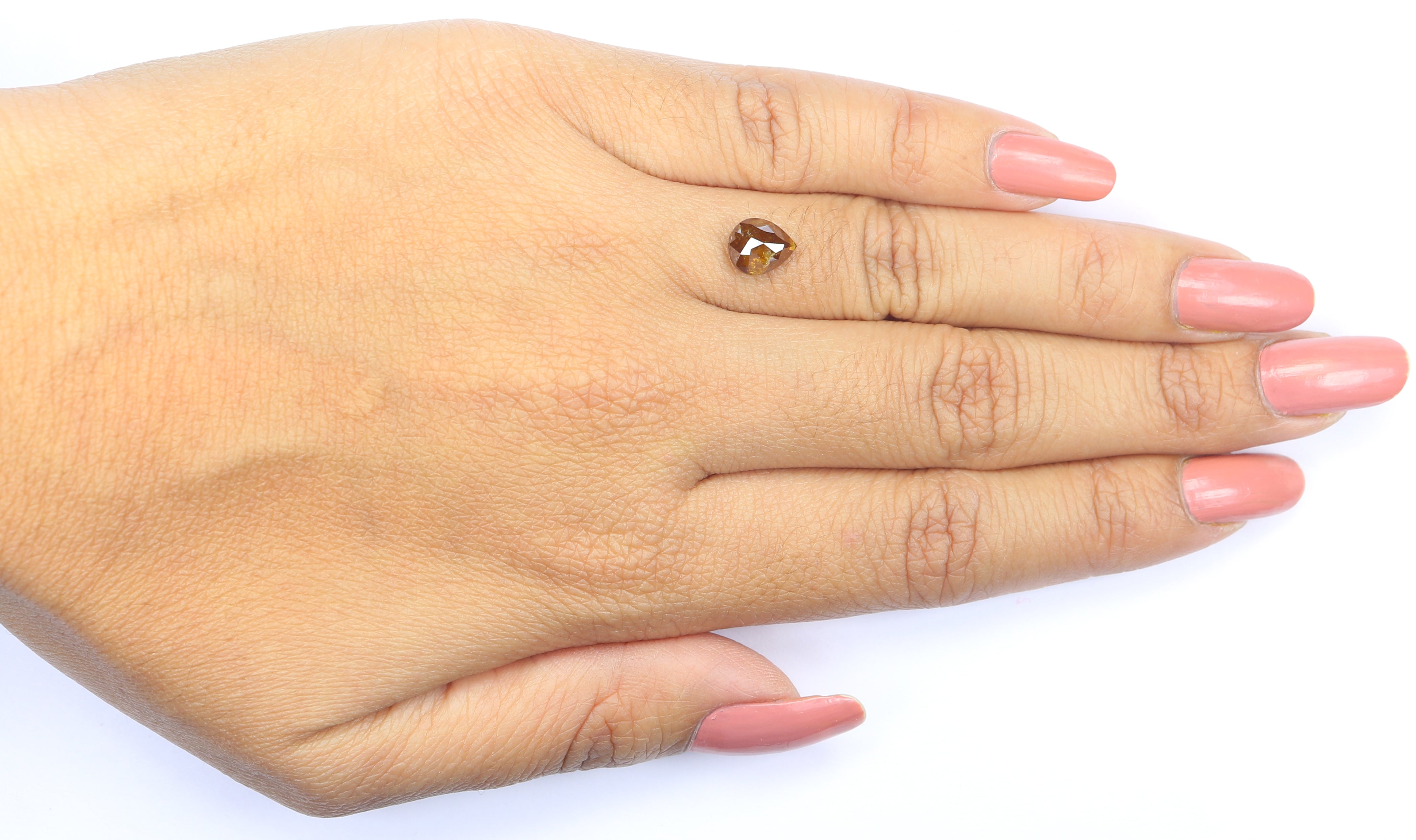 1.22 CT Natural Loose Pear Shape Diamond Brown Color Pear Cut Diamond 7.40 MM Natural Loose Brown Color Diamond Pear Rose Cut Diamond LQ9417