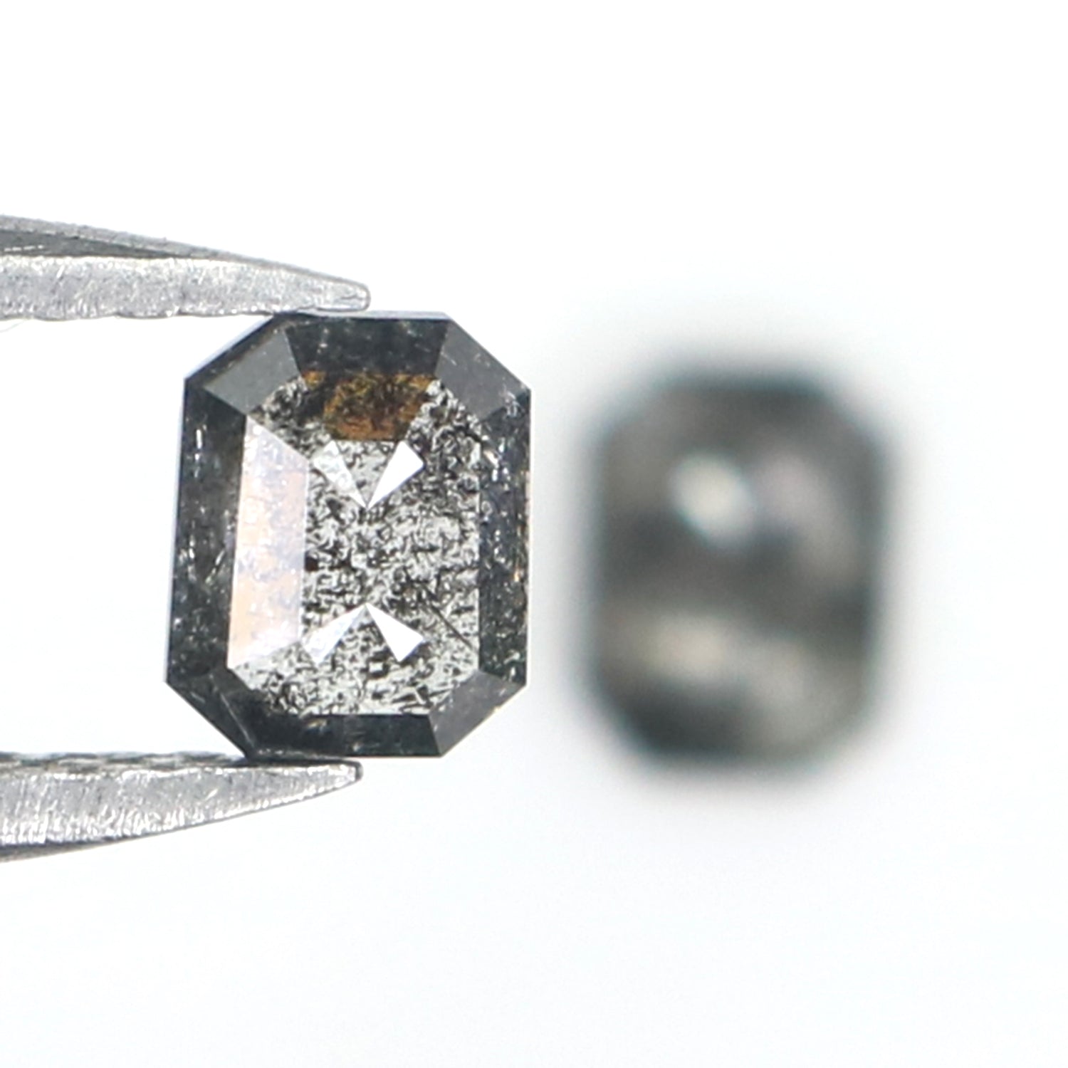 0.65 CT Natural Loose Emerald Pair Diamond Black Grey Color Emerald Cut Diamond 4.45 MM Salt And Pepper Diamond Emerald Pair Diamond QL2544
