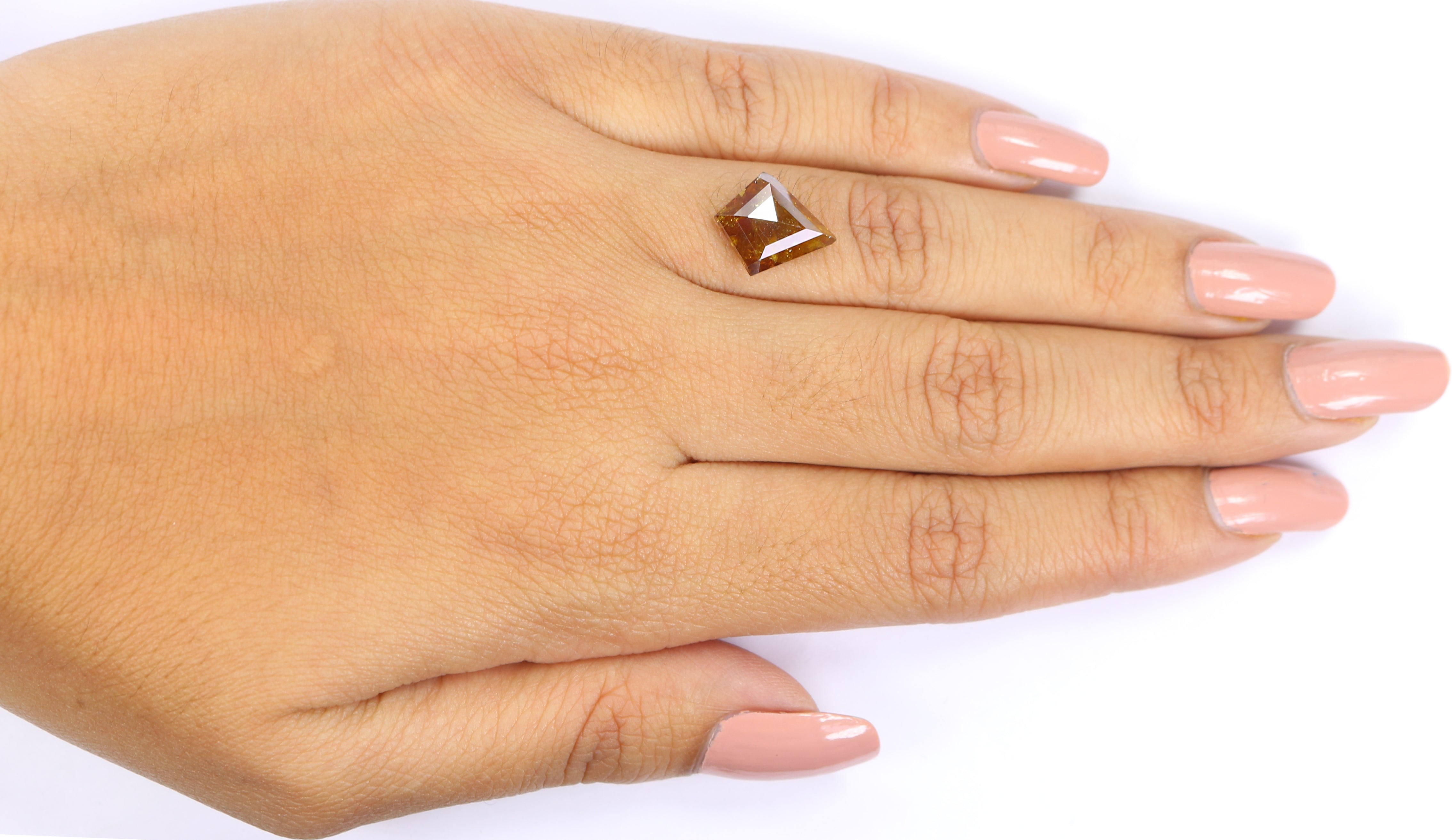 3.23 CT Natural Loose Kite Shape Diamond Brown Color Kite Shape Diamond 12.90 MM Natural Loose Diamond Brown Kite Rose Cut Diamond LQ2116