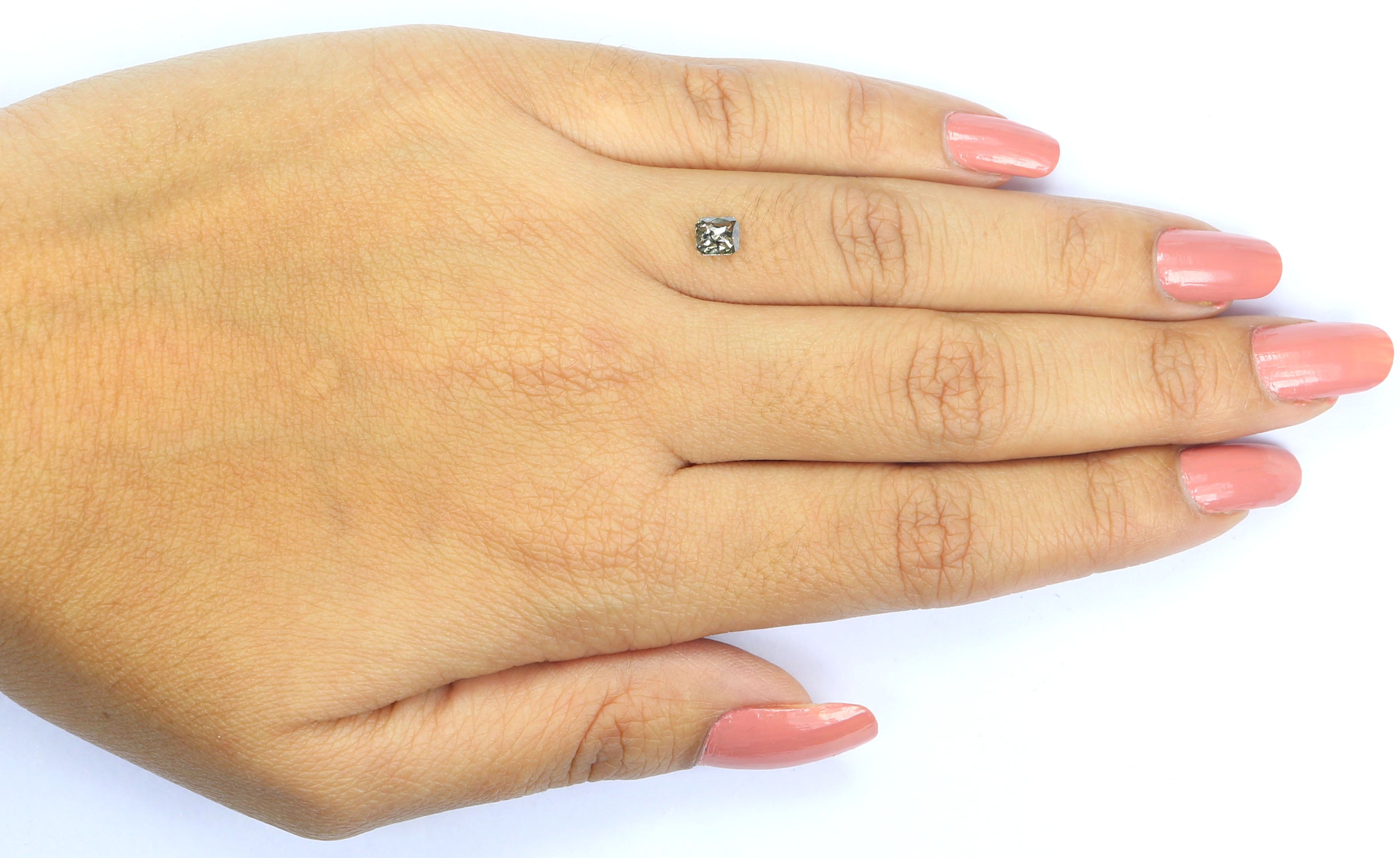 0.48 CT Natural Loose Radiant Shape Diamond Green Color Radiant Diamond 4.65 MM Natural Loose Black Color Radiant Rose Cut Diamond LQ8687