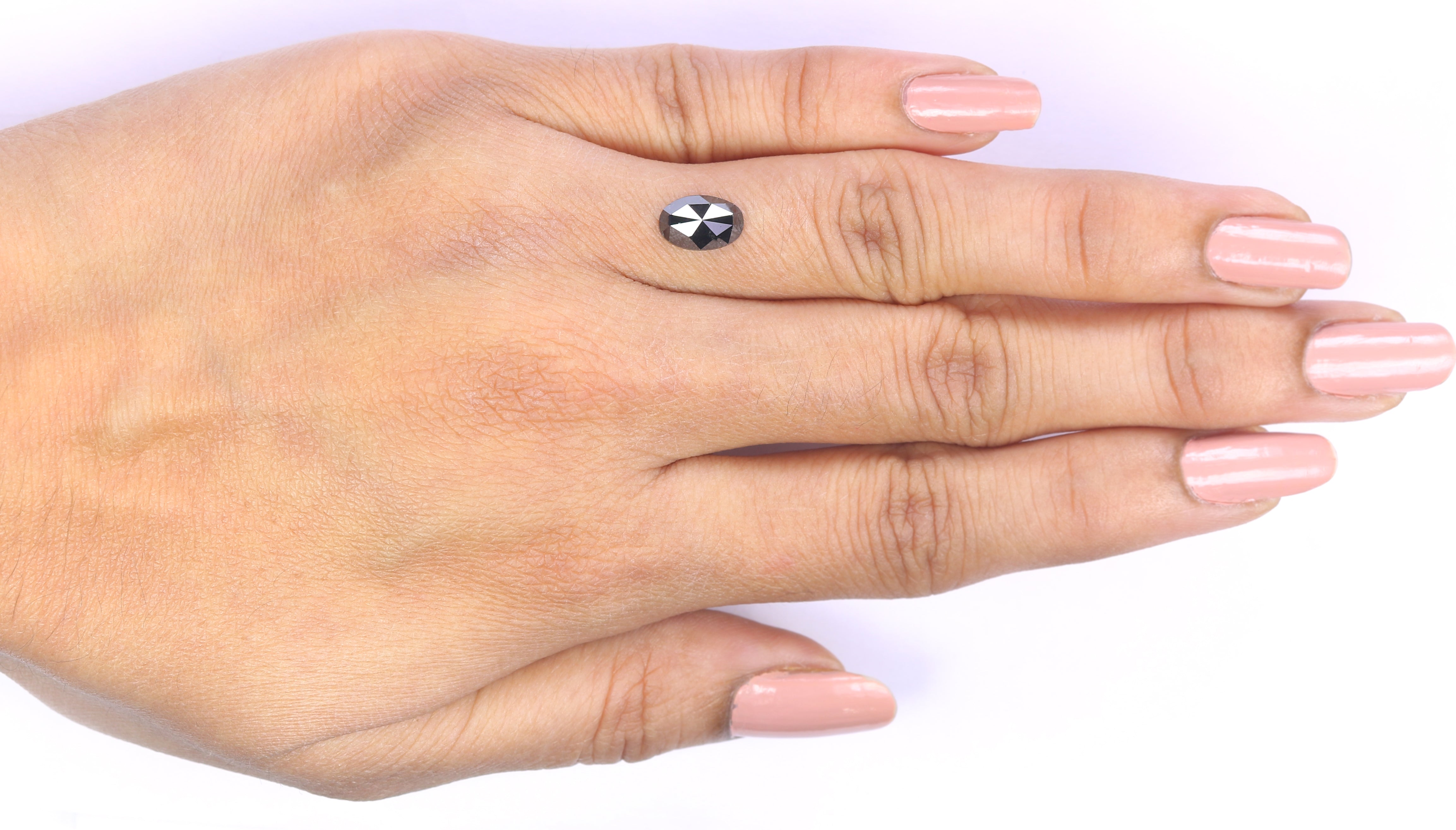 1.06 CT Natural Loose Oval Shape Diamond Black Color Oval Cut Diamond 8.30 MM Natural Loose Black Color Diamond Oval Rose Cut Diamond KQ2514