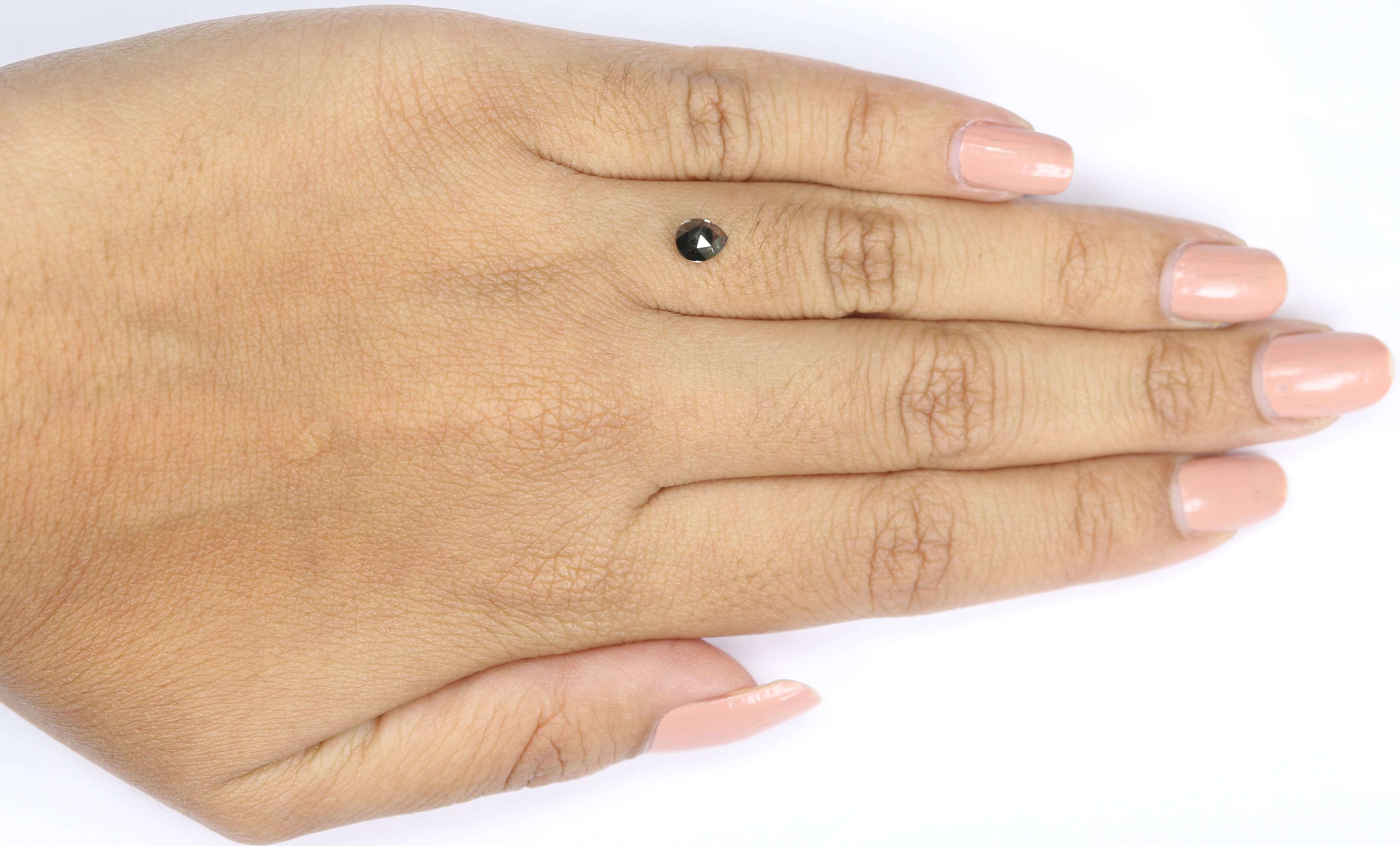 0.51 CT Natural Loose Pear Shape Diamond Salt And Pepper Pear Rose Cut Diamond 5.30 MM Black Grey Color Pear Shape Rose Cut Diamond KQ1979