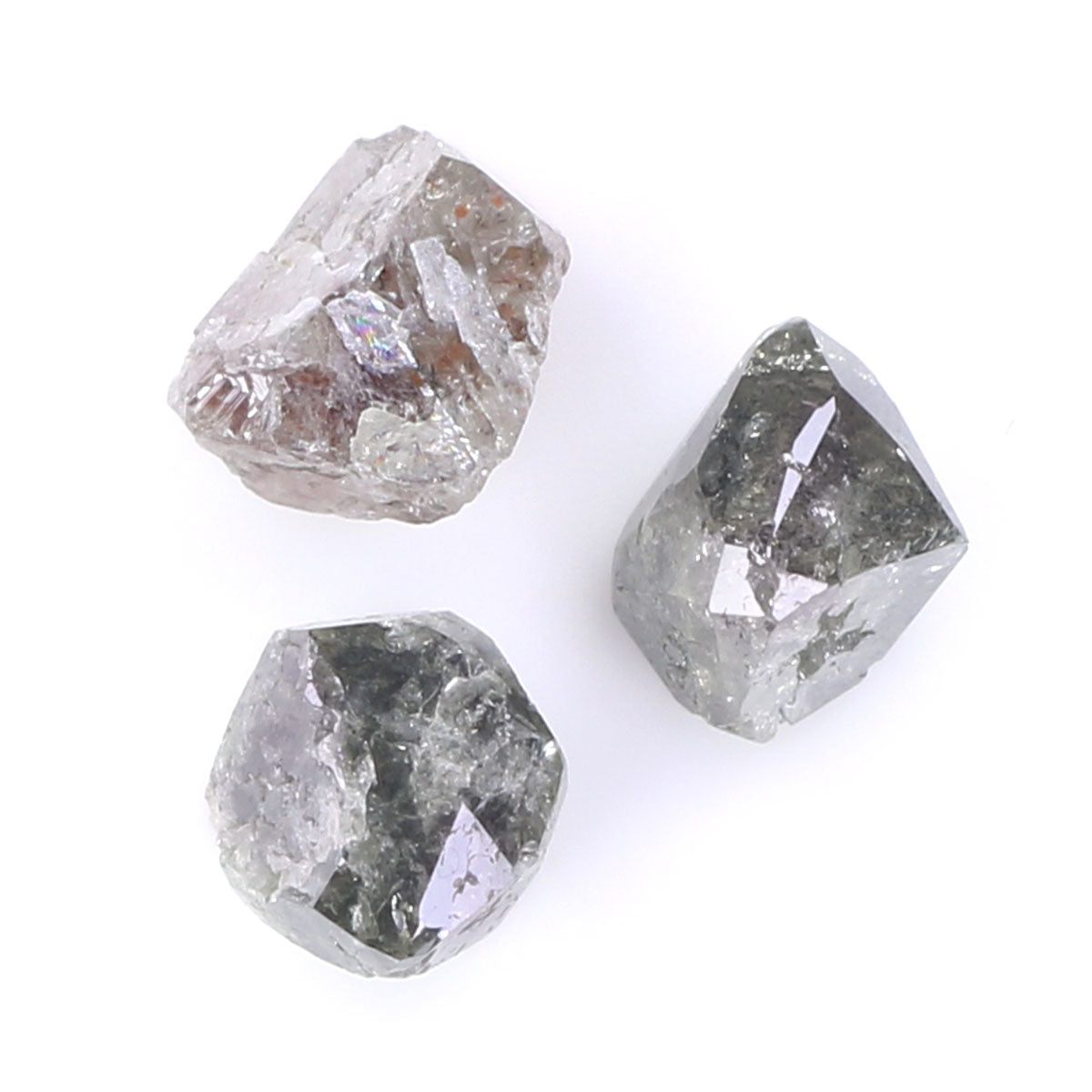 3.74 CT Natural Loose Rough Shape Diamond Salt And Pepper Rough Cut Diamond 5.85 MM Natural Black Grey Rough Irregular Cut Diamond KQ2528