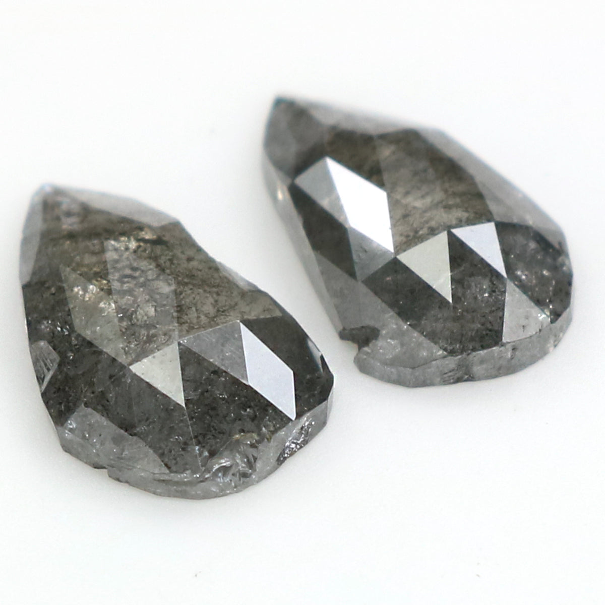 1.57 CT Natural Loose Antique Cut Pair Diamond Salt And Pepper Antique Shape Diamond 9.25 MM Natural Loose Antique Rose Cut Diamond LQ1617