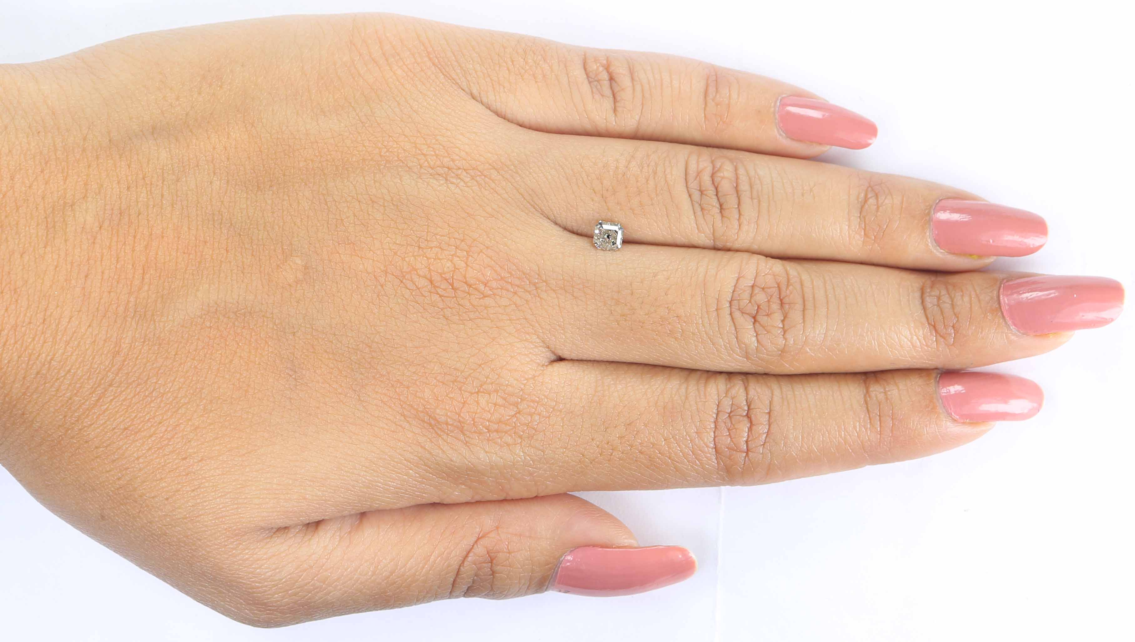 Natural Loose Radiant Yellow Grey Color Diamond 0.50 CT 4.40 MM Radiant Shape Rose Cut Diamond KR851