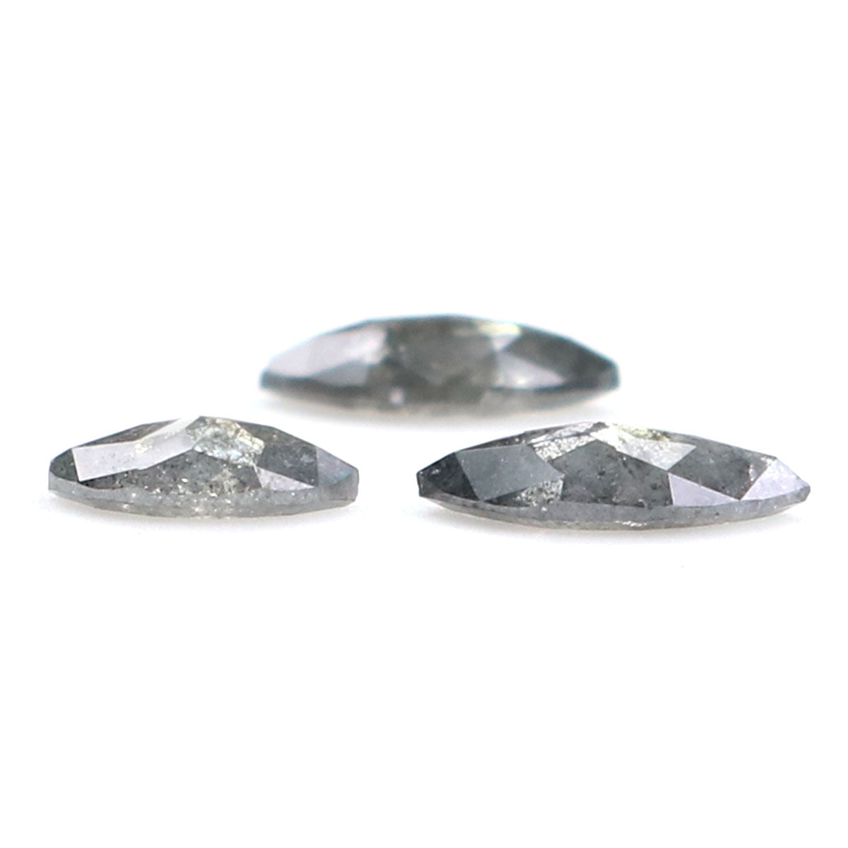 Natural Loose Marquise Salt And Pepper Diamond Black Grey Color 0.55 CT 4.81 MM Marquise Shape Rose Cut Diamond KDL2458