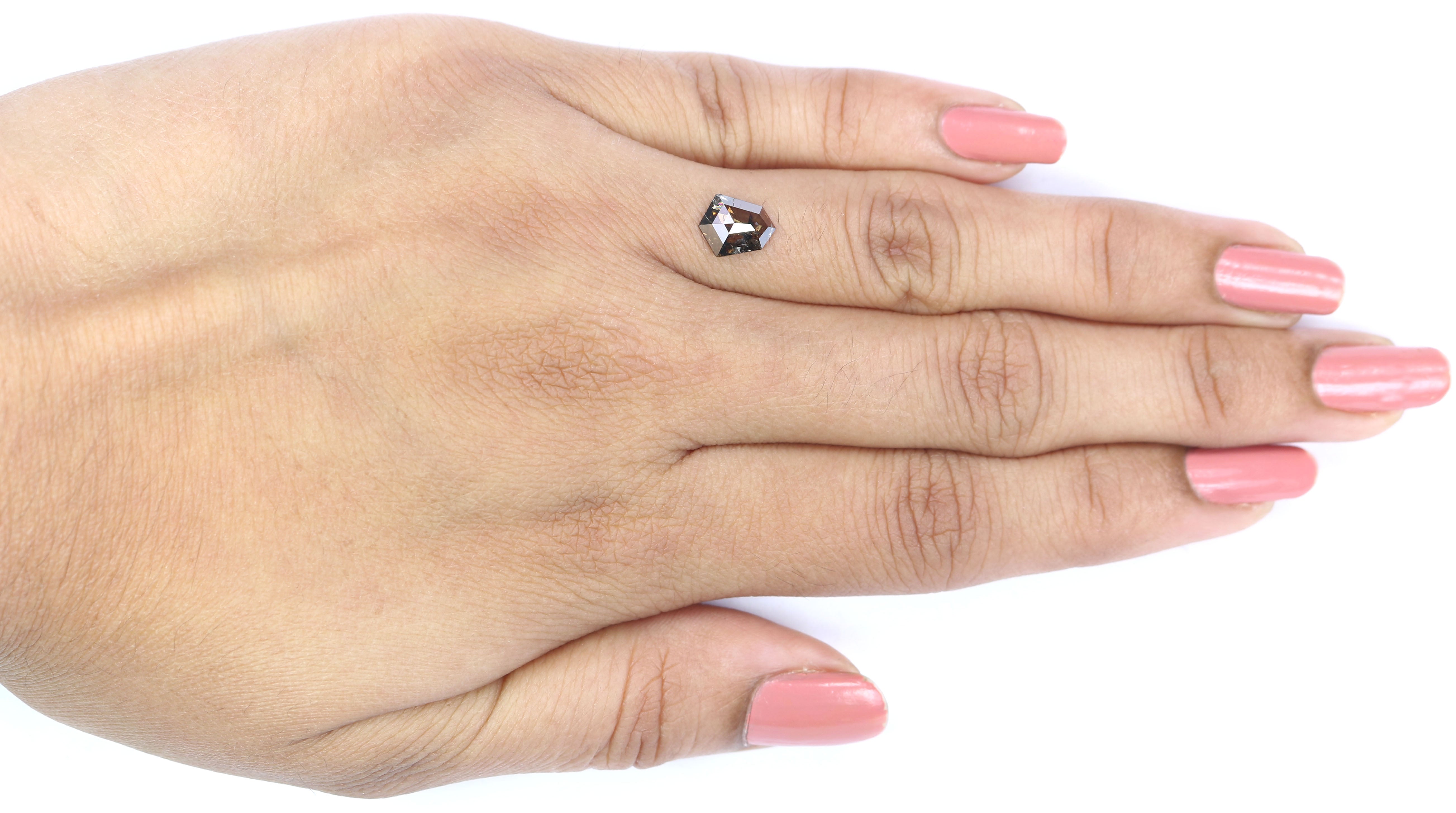 0.73 CT Natural Loose Shield Shape Diamond Brown Color Shield Cut Diamond 7.80 MM Natural Brown Color Diamond Shield Rose Cut Diamond LQ7440