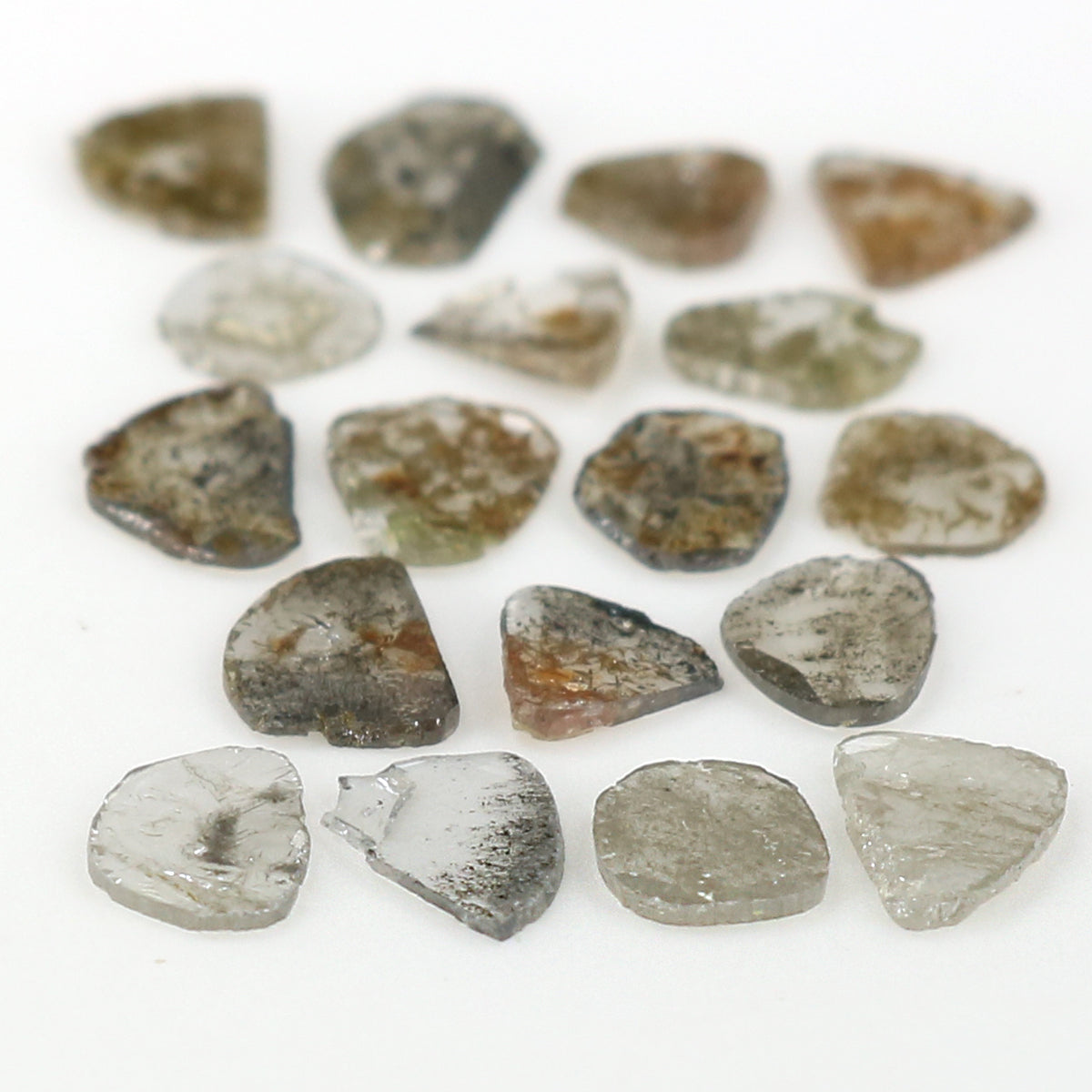 2.32 Ct Natural Loose Slice Shape Diamond Salt And Pepper Slice Cut Diamond 3.95 MM Natural Black Grey Diamond Irregular Cut Diamond KQ2450