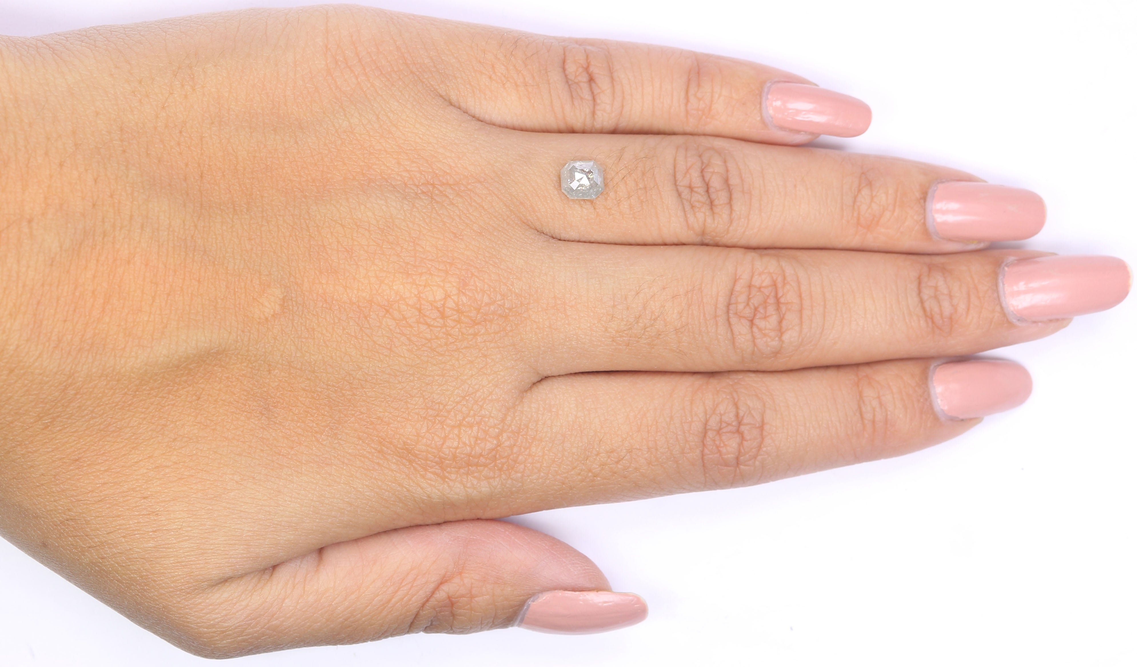 0.81 CT Natural Loose Radiant Shape Diamond Grey Color Radiant Cut Diamond 5.50 MM Natural Loose Grey Color Radiant Rose Cut Diamond LQ5964