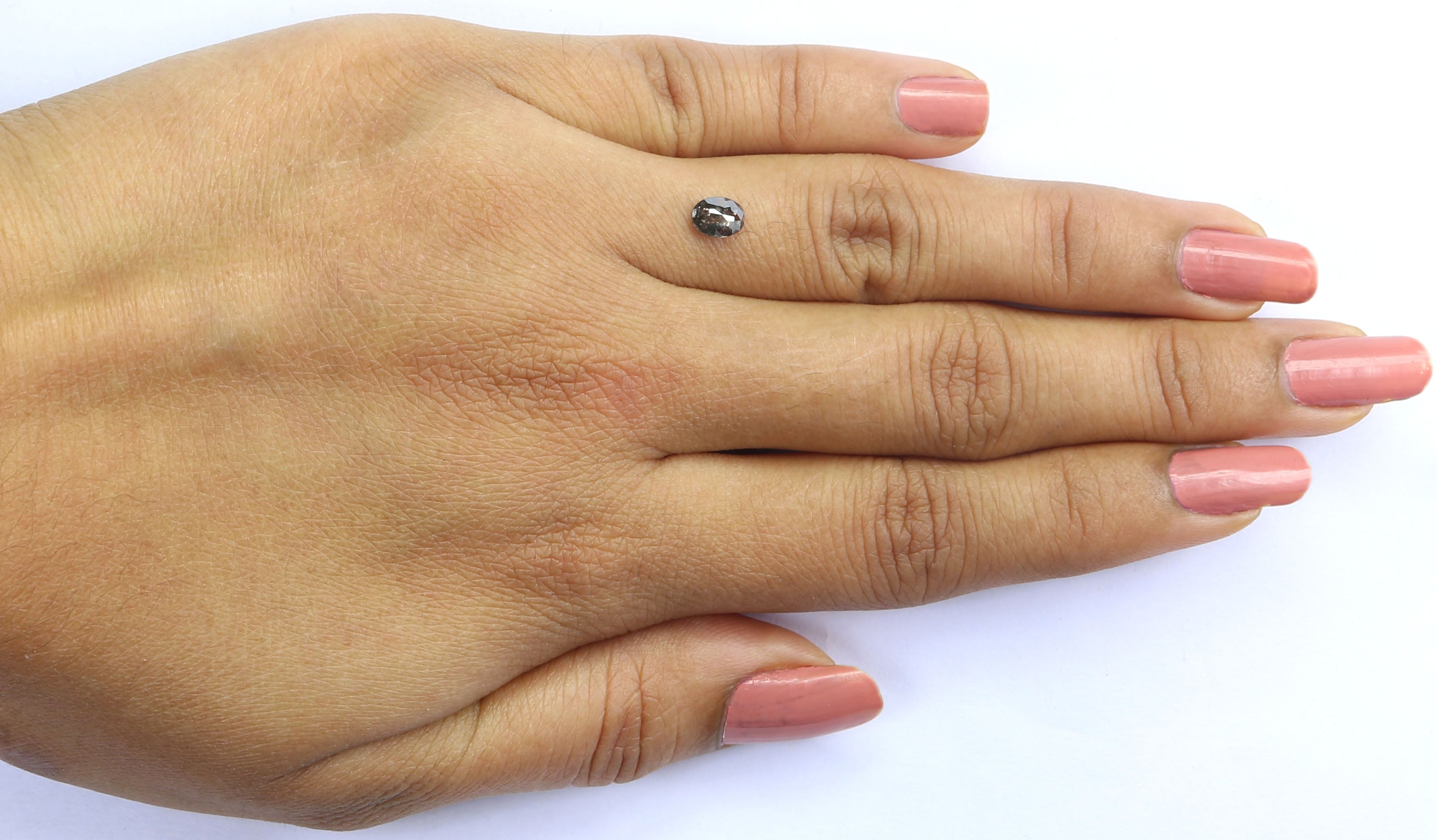 0.40 Ct Natural Loose Oval Shape Diamond Salt And Pepper Oval Diamond 5.25 MM Natural Diamond Black Grey Color Oval Rose Cut Diamond LQ2477