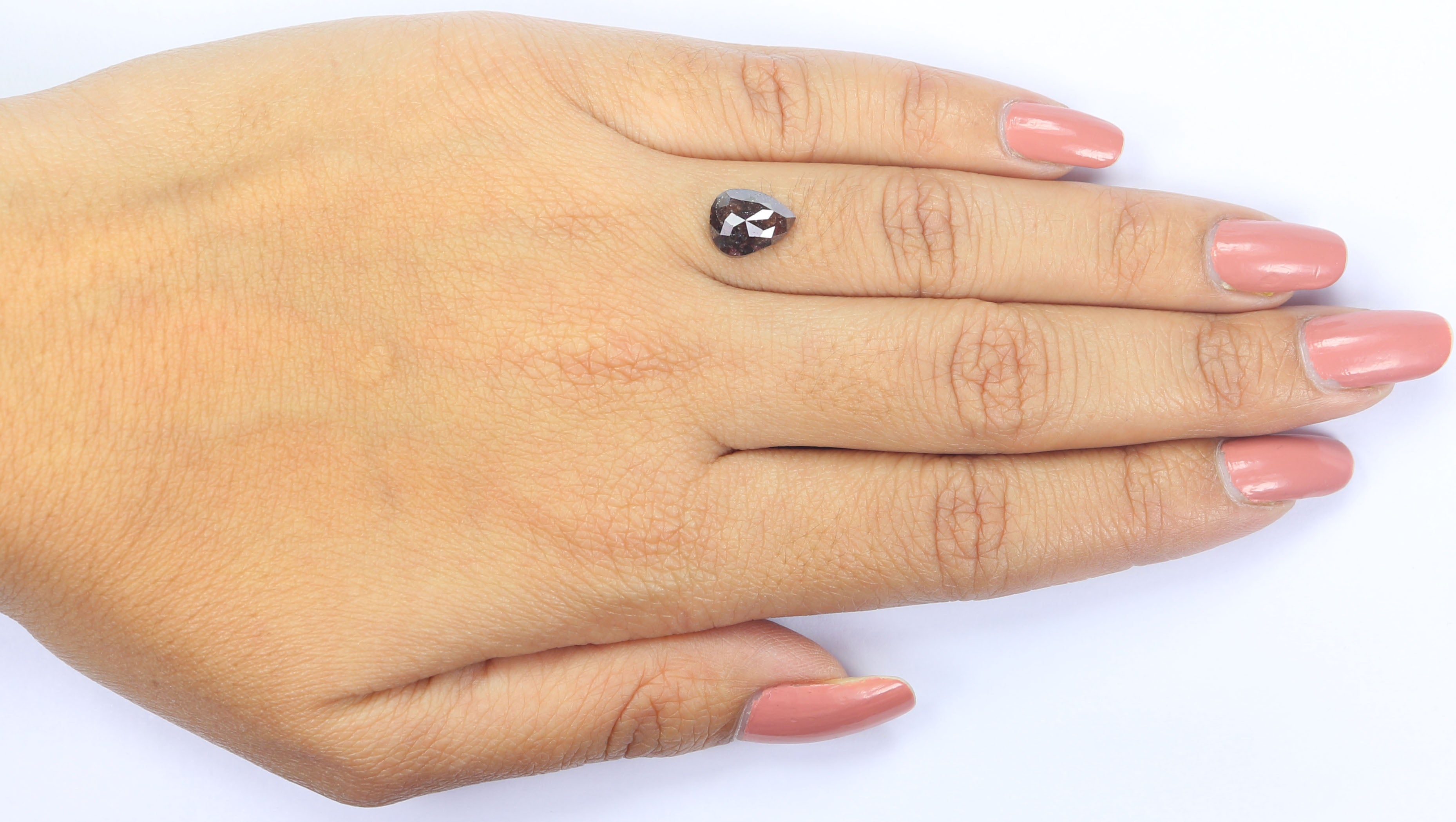 2.03 CT Natural Loose Pear Shape Diamond Brown Color Pear Cut Diamond 9.20 MM Natural Loose Brown Color Diamond Pear Rose Cut Diamond LQ6020