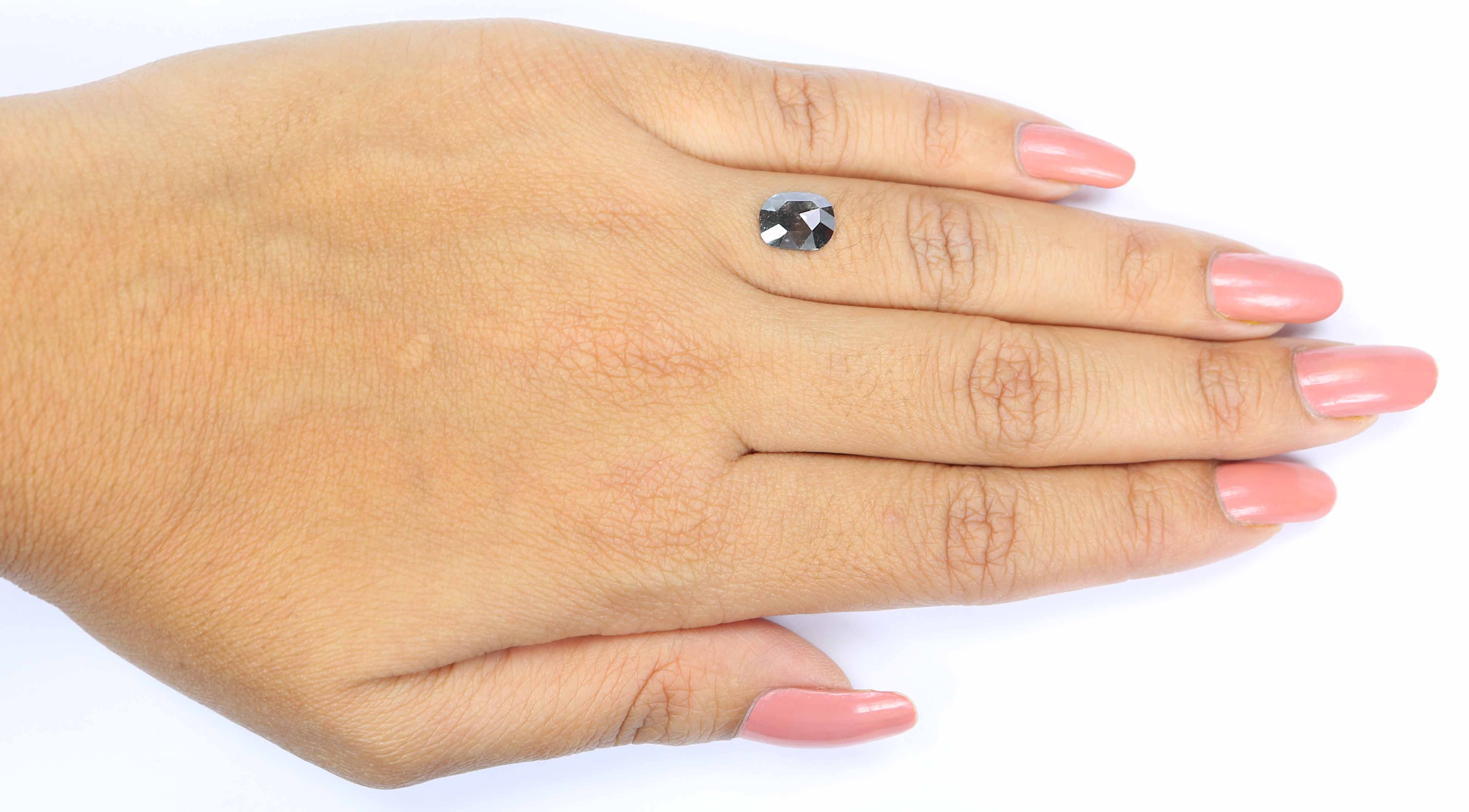 1.16 CT Natural Loose Oval Shape Diamond Salt And Pepper Oval Cut Diamond 8.30 MM Natural Black Grey Color Oval Rose Cut Diamond KQ1728