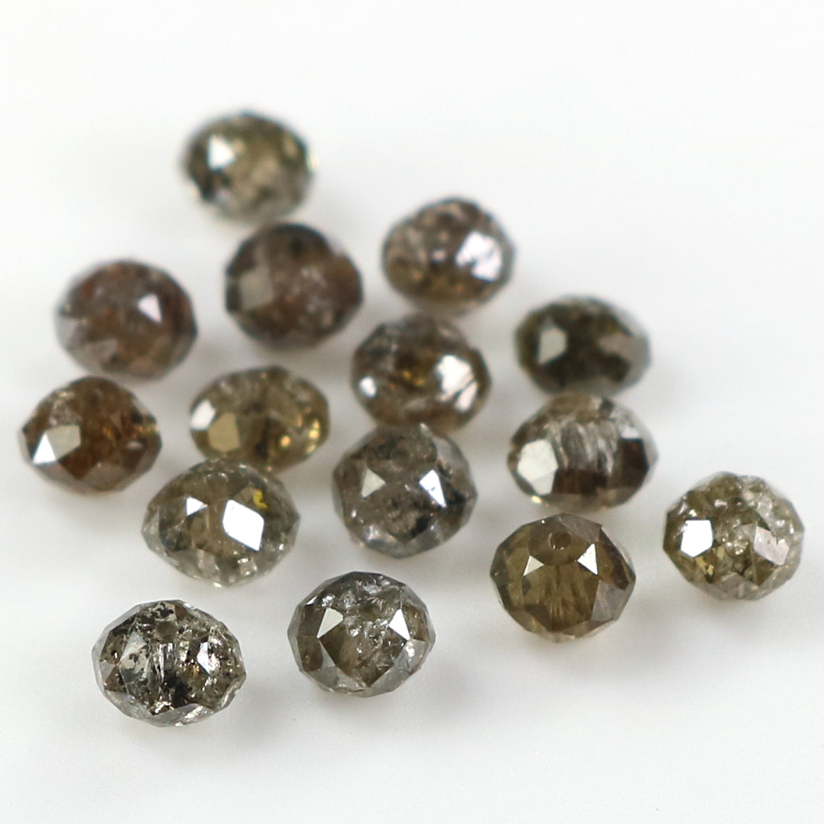 Natural Loose Bead Brown Color Diamond 2.29 CT 2.50 MM Bead Shape Rose Cut Diamond L1735