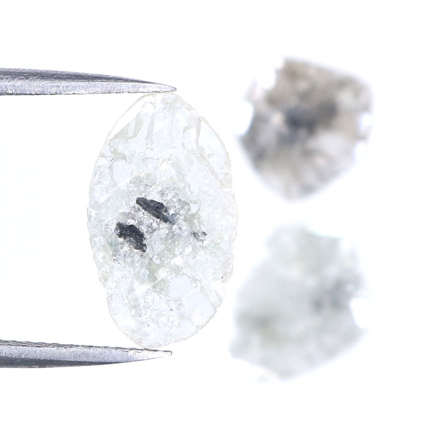 1.73 CT Natural Loose Slice Shape Diamond Grey Color Slice Cut Diamond 8.90 MM Natural Loose Grey Color Slice Irregular Cut Diamond LQ6351