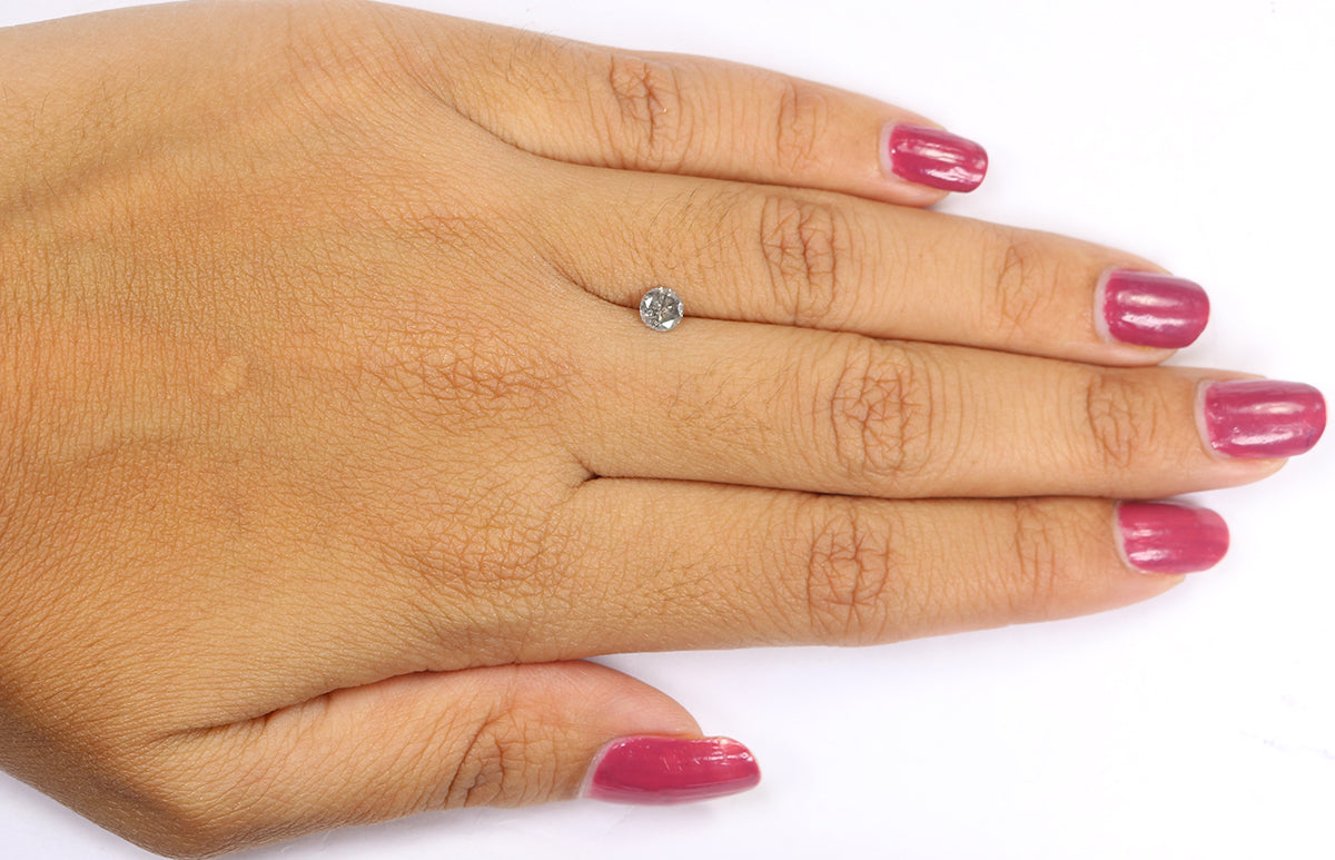 0.36 CT Natural Loose Round Shape Diamond Salt And Pepper Round Diamond 4.45 MM Natural Black Grey Color Round Brilliant Cut Diamond LQ1962