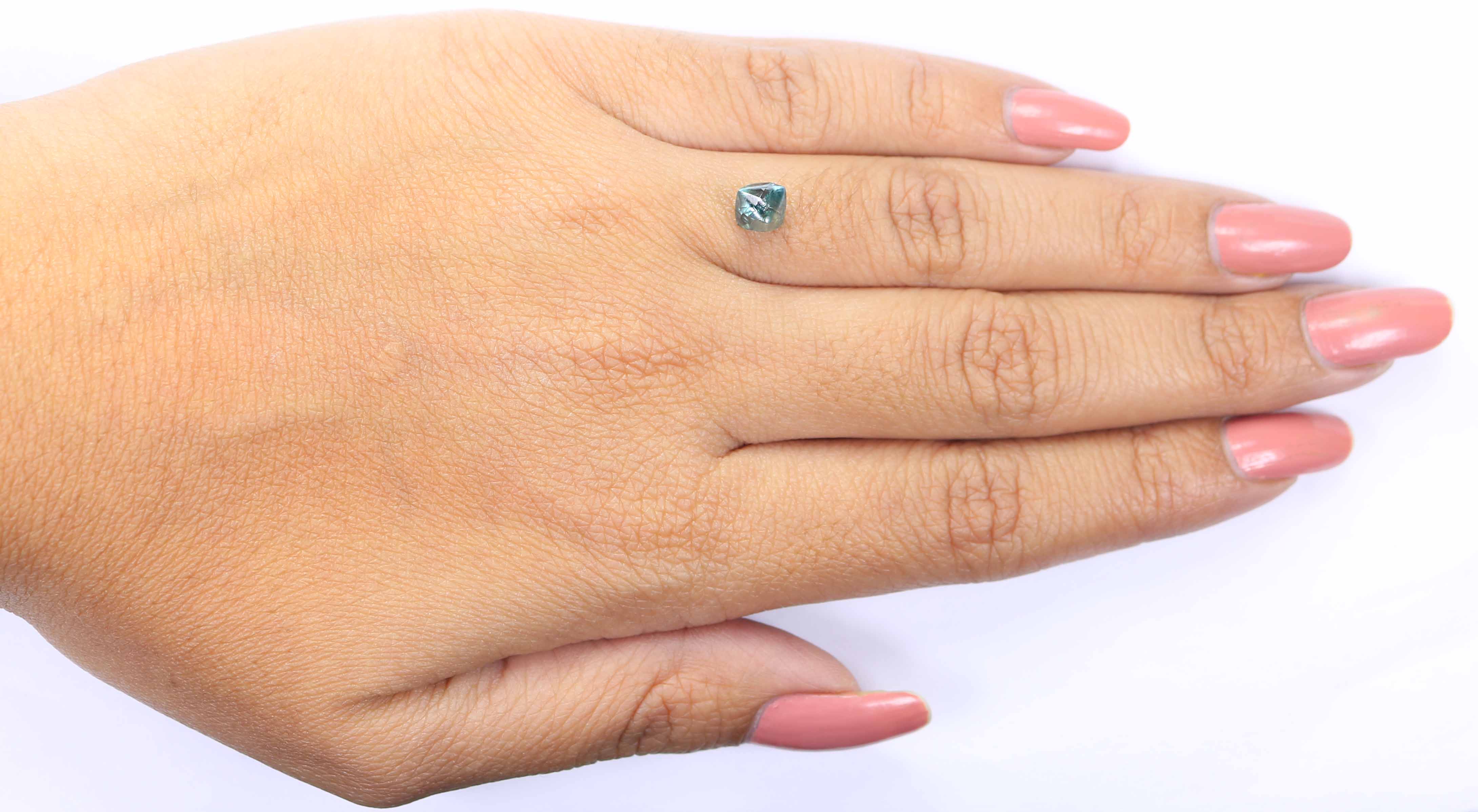 1.35 CT Natural Loose Rough Shape Diamond Blue Color Rough Cut Diamond 6.40 MM Natural Loose Blue Color Diamond Rough Crystal Diamond QL2350