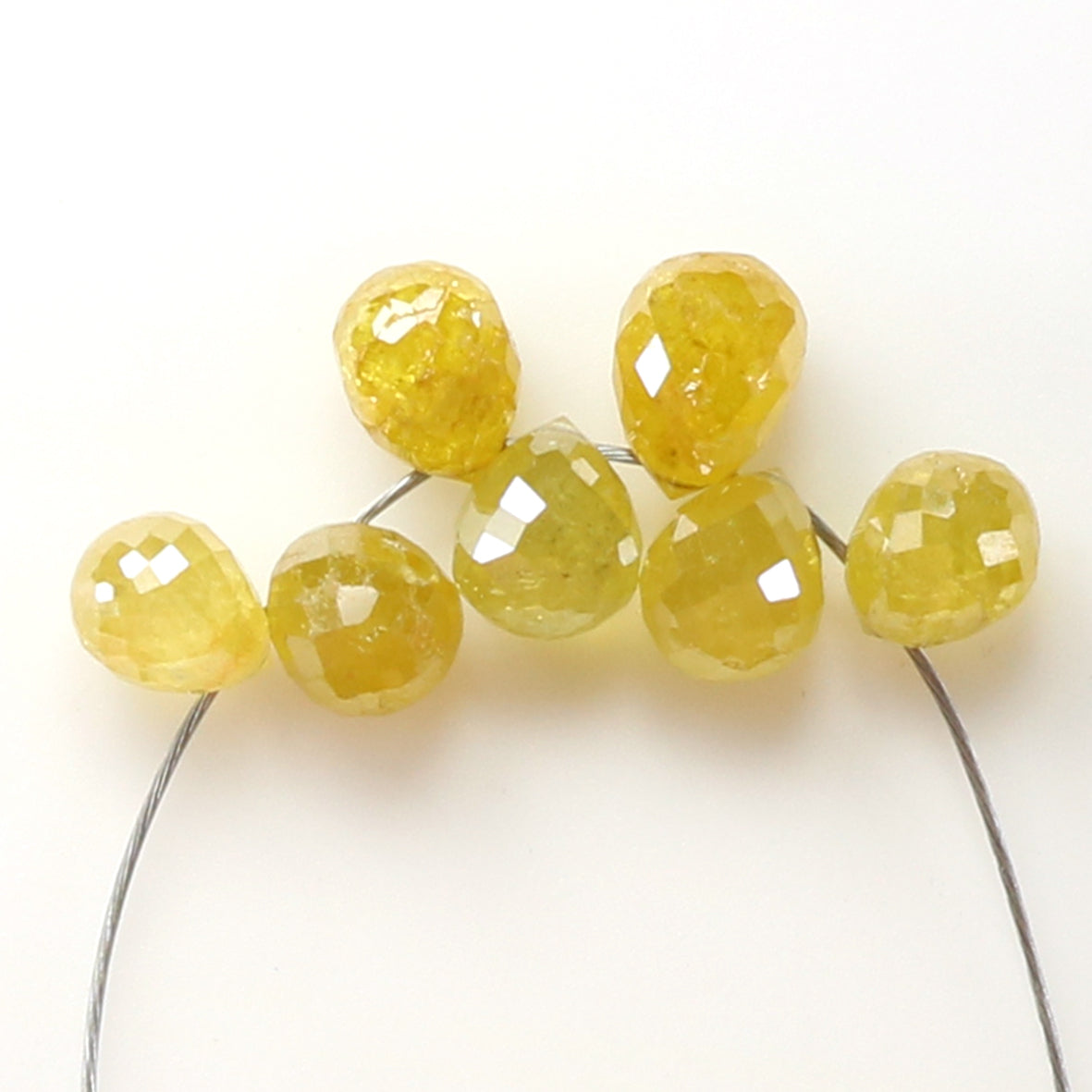 Natural Loose Briolette Yellow Color Diamond 2.49 CT 4.50 MM Briolette Shape Rose Cut Diamond L1803