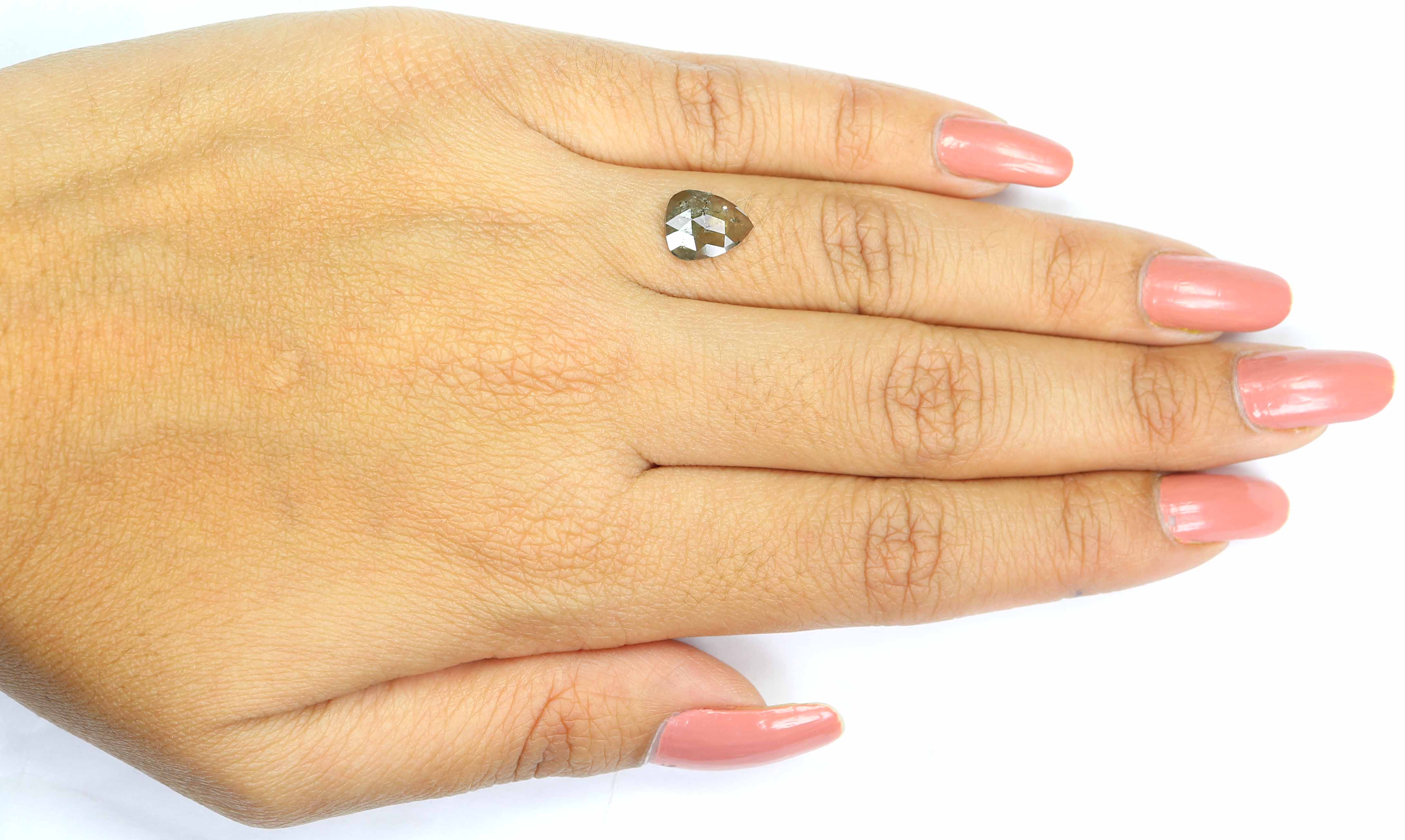 1.12 CT Natural Loose Pear Shape Diamond Grey Color Pear Cut Diamond 9.10 MM Natural Loose Grey Color Diamond Pear Rose Cut Diamond LQ6972