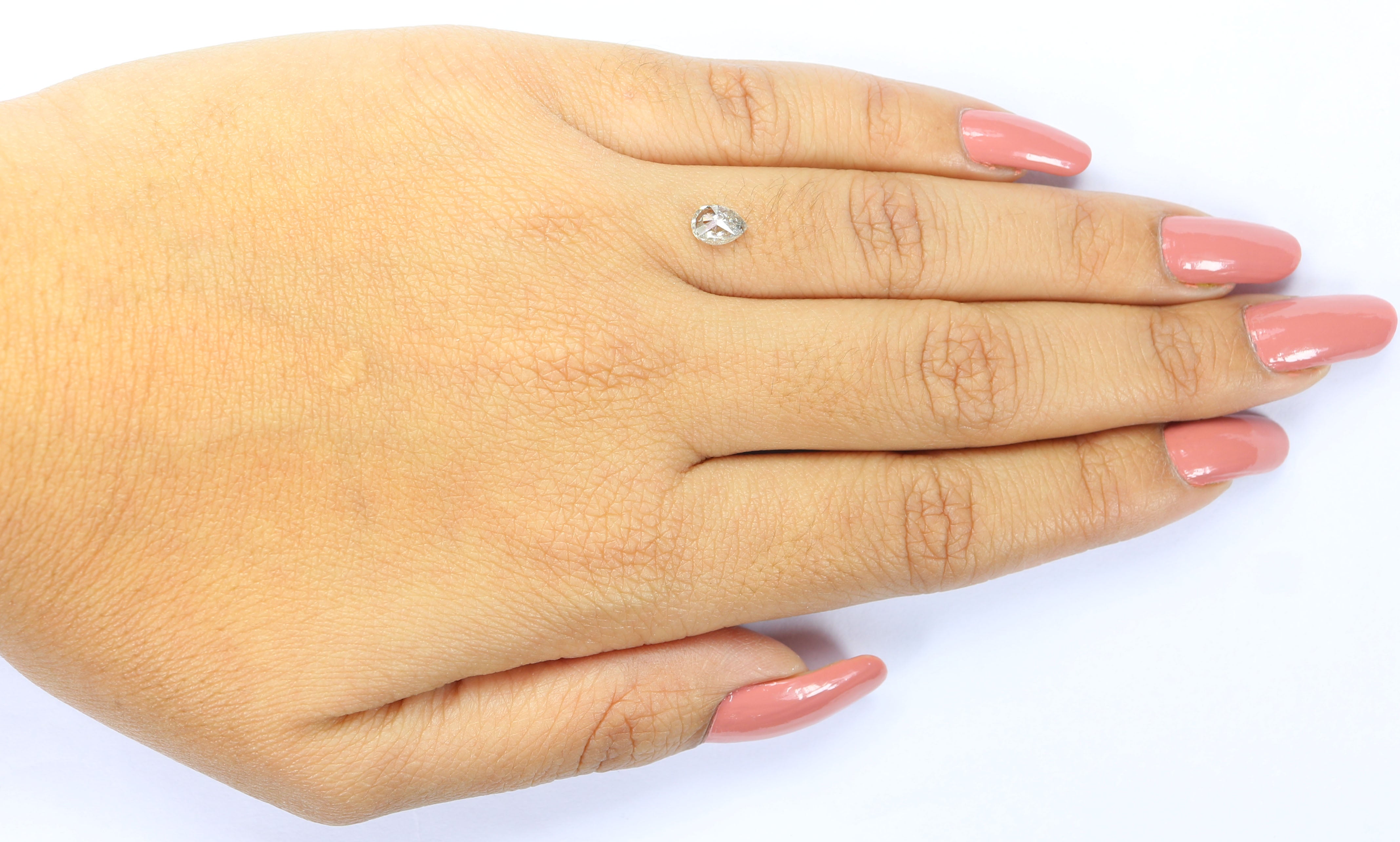 0.53 CT Natural Loose Pear Shape Diamond Grey Color Pear Cut Diamond 6.00 MM Natural Grey Color Diamond Pear Brilliant Cut Diamond KQ1008