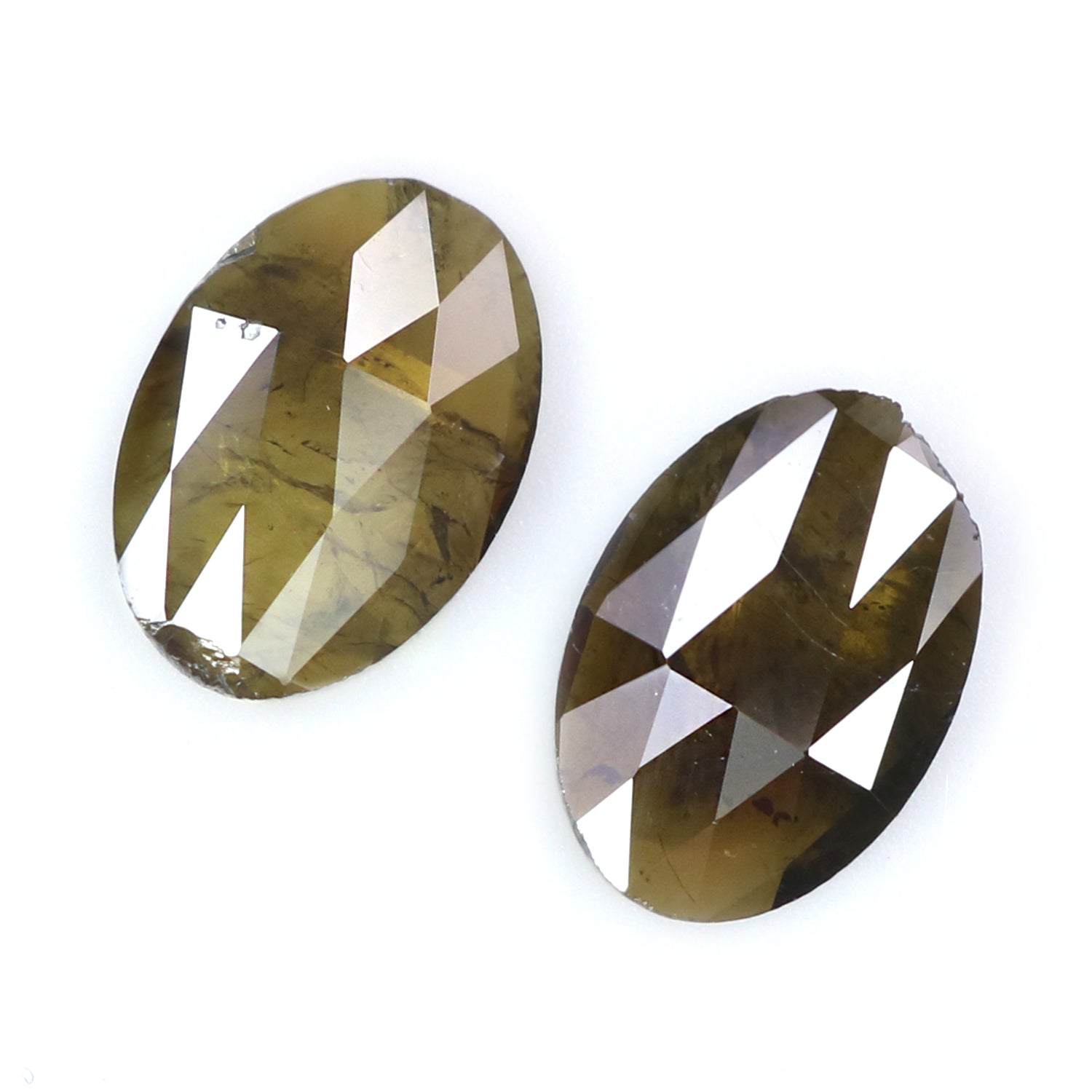 1.62 CT Natural Loose Oval Cut Pair Diamond Brown Color Oval Shape Diamond 7.30 MM Natural Loose Brown Color Oval Rose Cut Diamond KQ1664