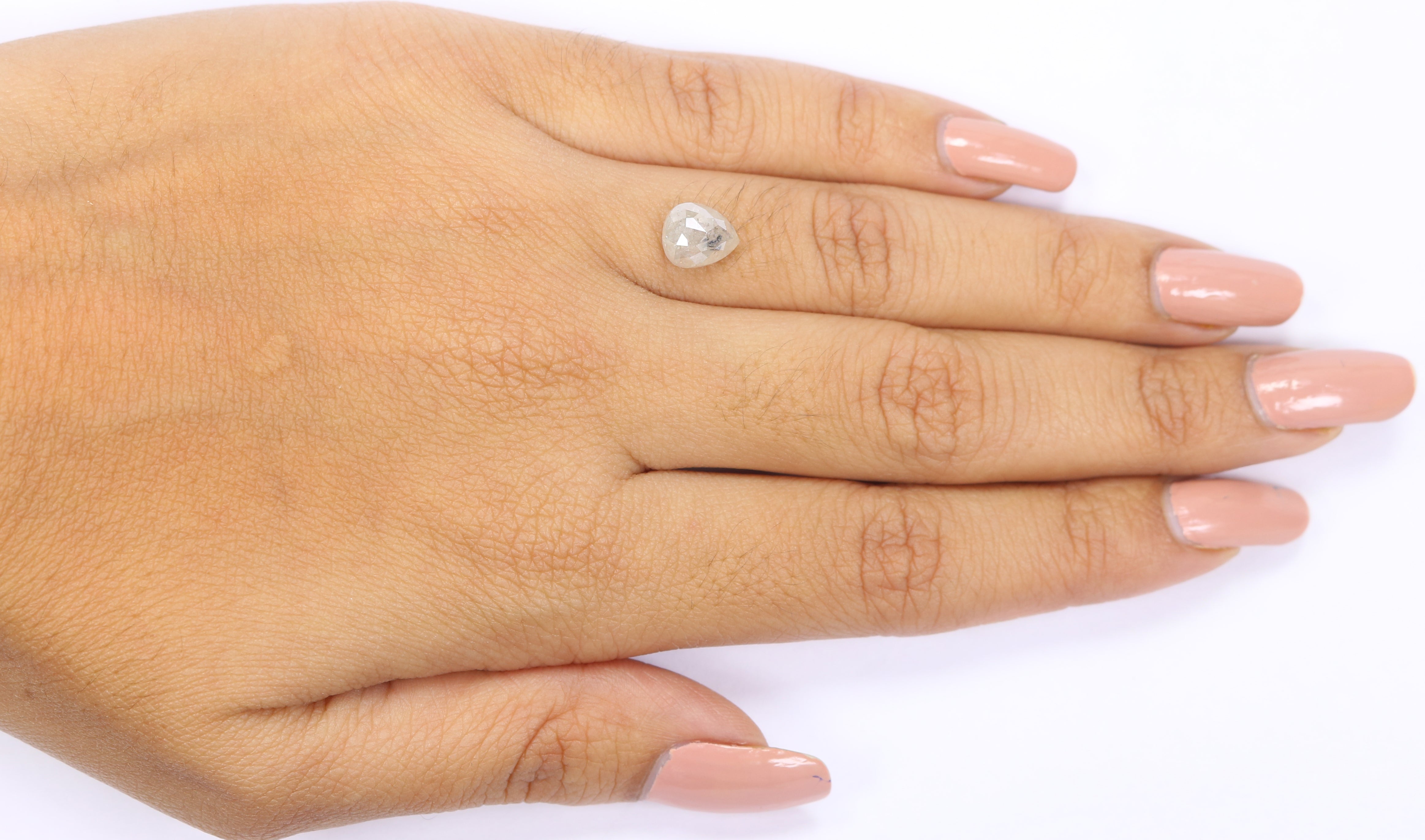 1.68 CT Natural Loose Pear Diamond Grey Color Pear Cut Diamond 7.80 MM Natural Loose Diamond Pear Rose Cut Diamond Pear Shape Diamond QL2119