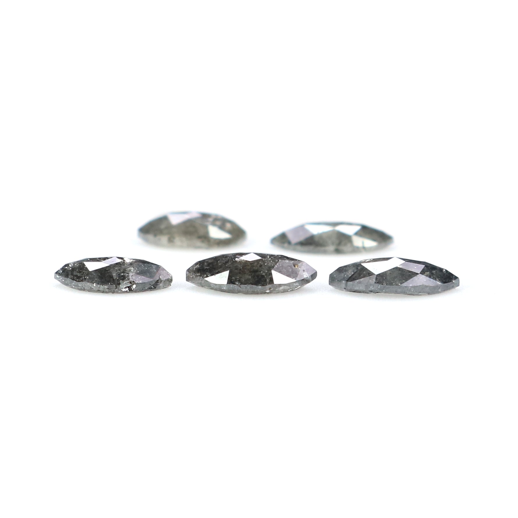 0.75 CT Natural Loose Marquise Shape Diamond Salt And Pepper Marquise Cut Diamond 5.25 MM Black Grey Color Marquise Rose Cut Diamond KQ2633