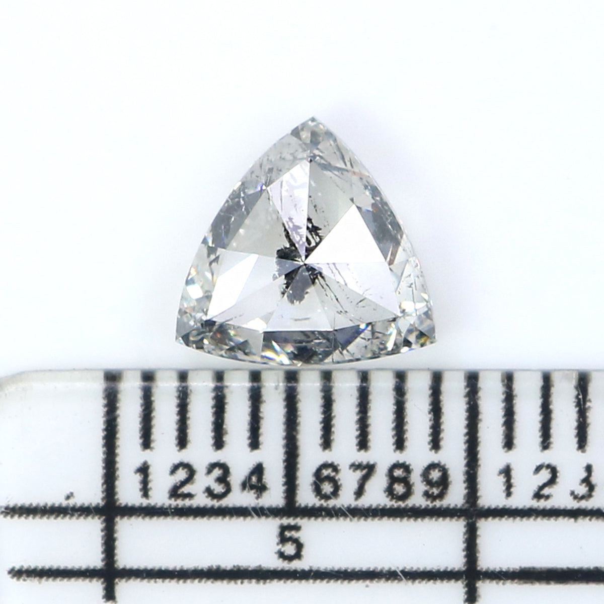 1.37 CT Natural Loose Triangle Shape Diamond White - F Triangle Cut Diamond 7.05 MM Natural White - F Color Triangle Rose Cut Diamond QL2653