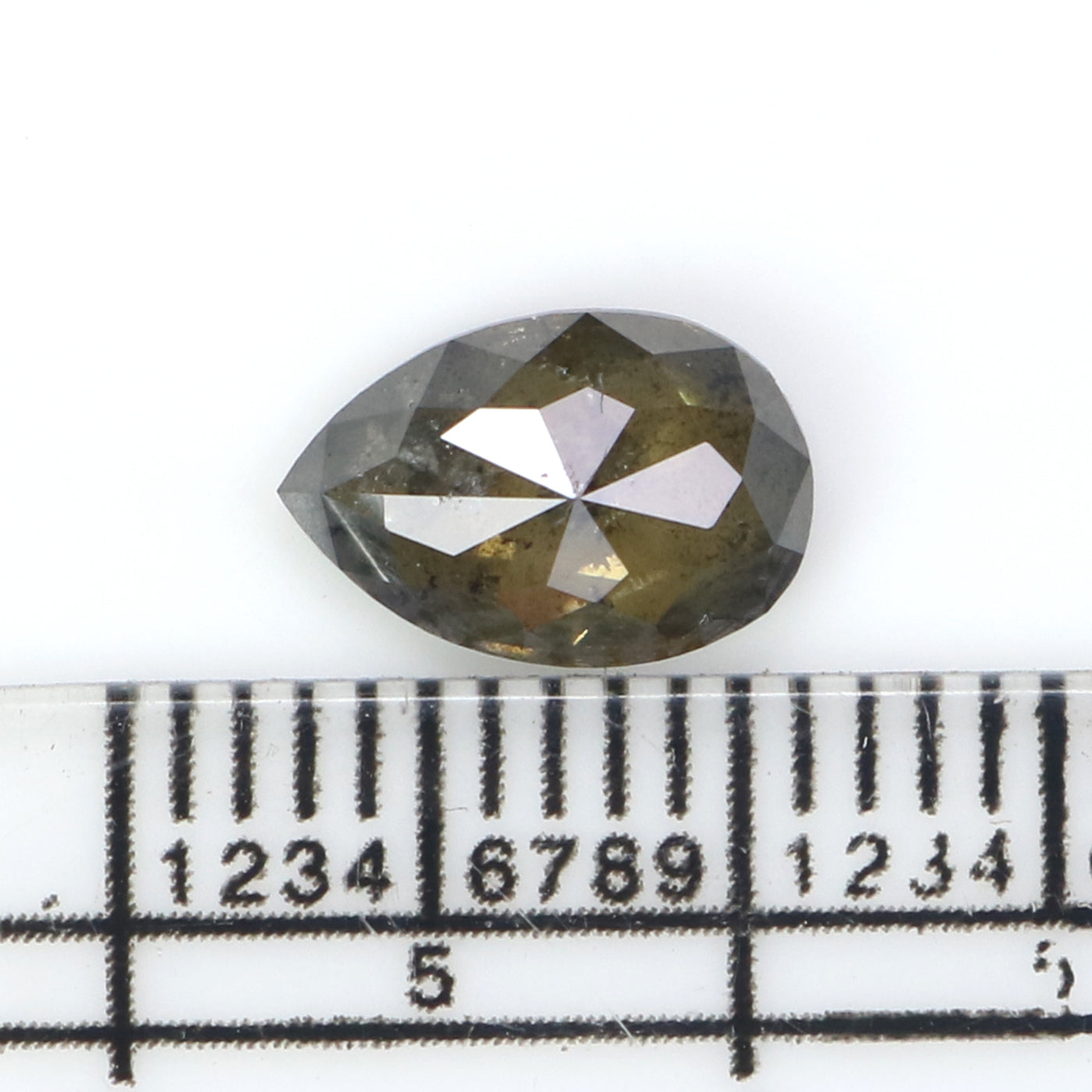 1.16 CT Natural Loose Pear Diamond Green Color Pear Diamond 8.70 MM Natural Loose Diamond Pear Rose Cut Diamond Pear Shape Diamond QK2608