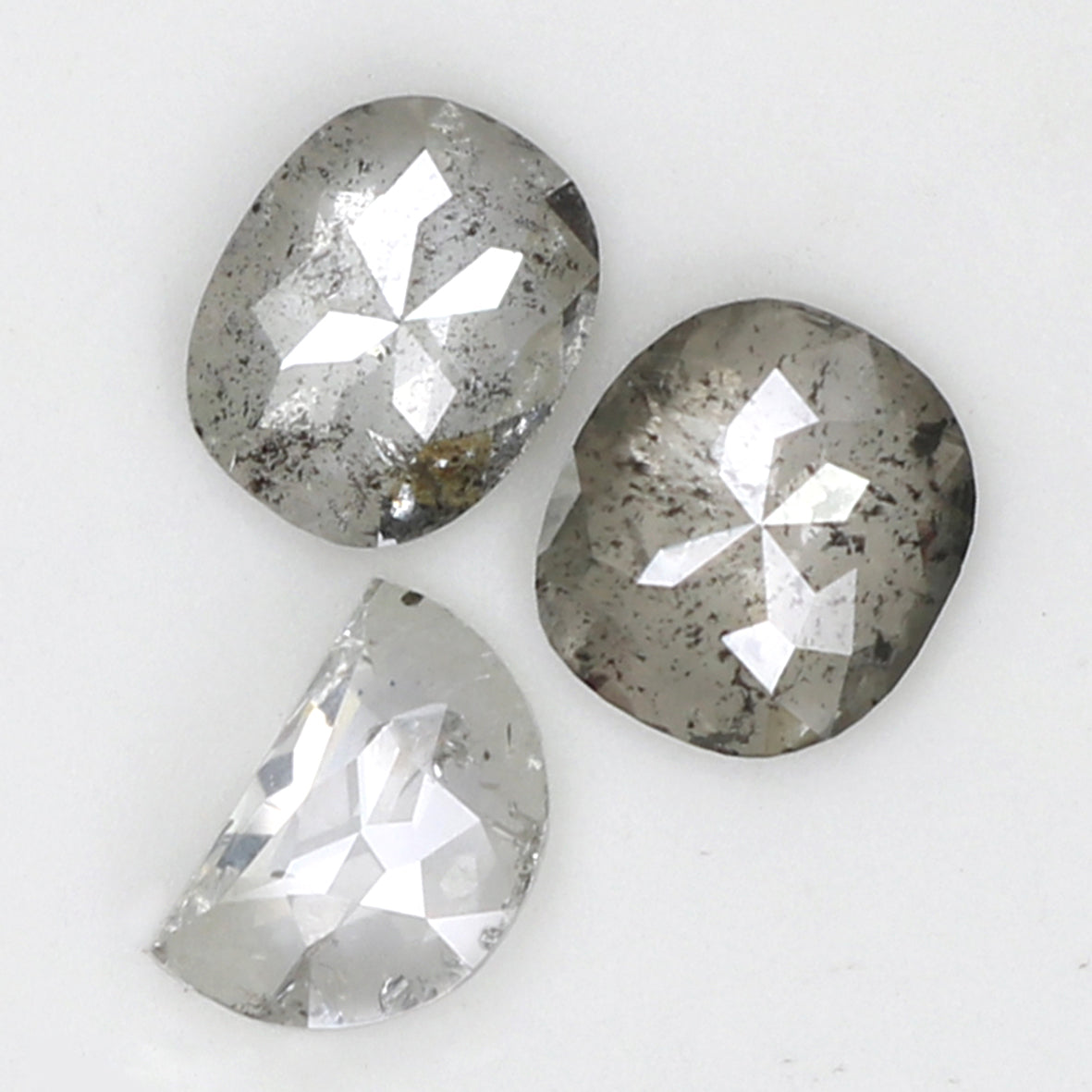 Natural Loose Mix Shape Salt And Pepper Diamond Black Grey Color 0.80 CT 4.80 MM Mix Shape Shape Rose Cut Diamond KDL184