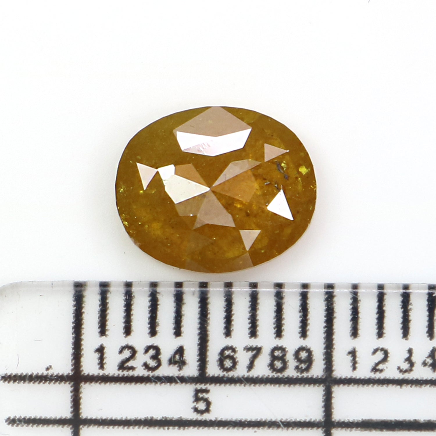 1.27 CT Natural Loose Oval Shape Diamond Yellow Color Oval Cut Diamond 8.10 MM Natural Yellow Color Diamond Oval Rose Cut Diamond LQ2648