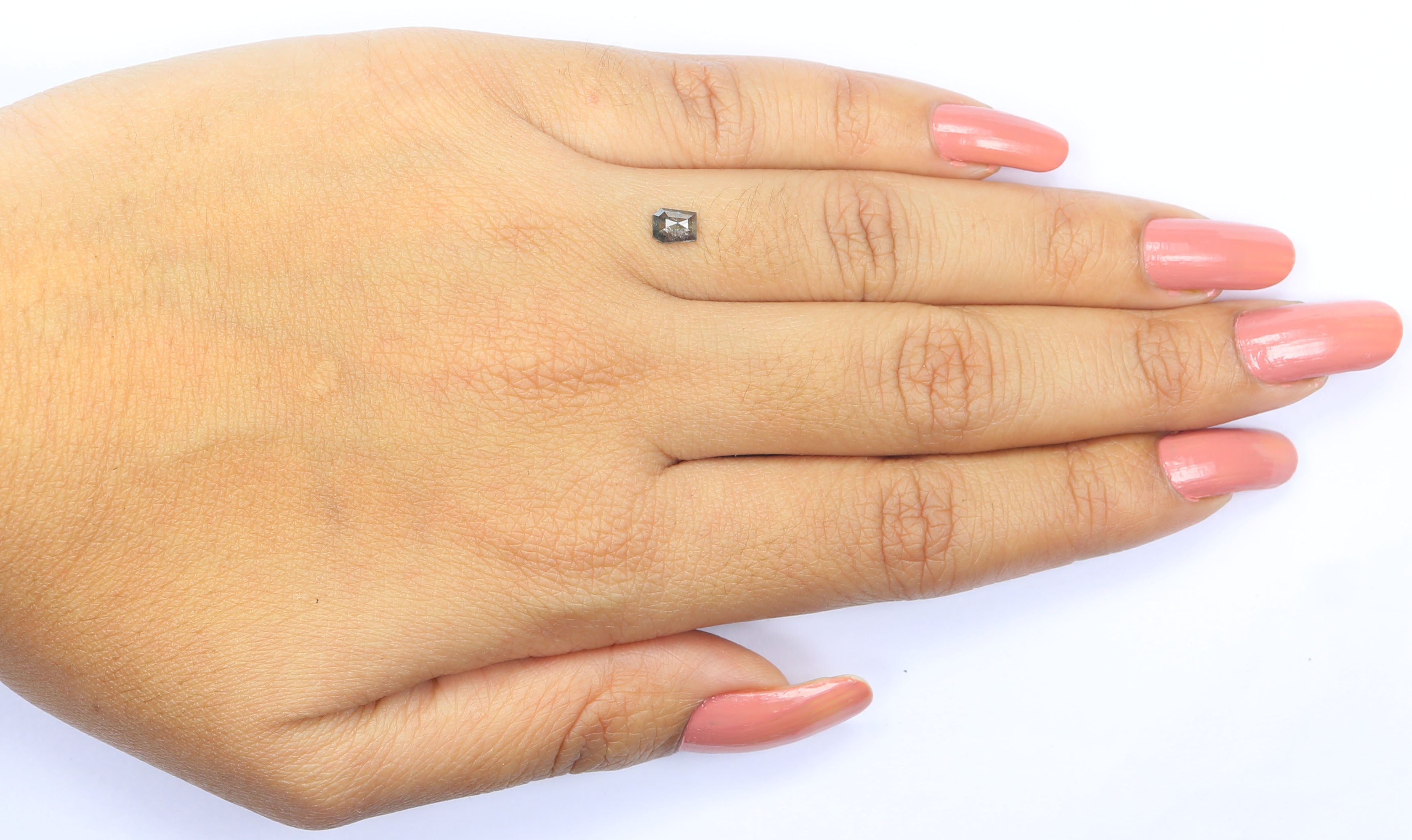 0.38 CT Natural Loose Coffin Shape Diamond Salt And Pepper Coffin Diamond 4.70 MM Natural Loose Black Grey Coffin Rose Cut Diamond LQ8819