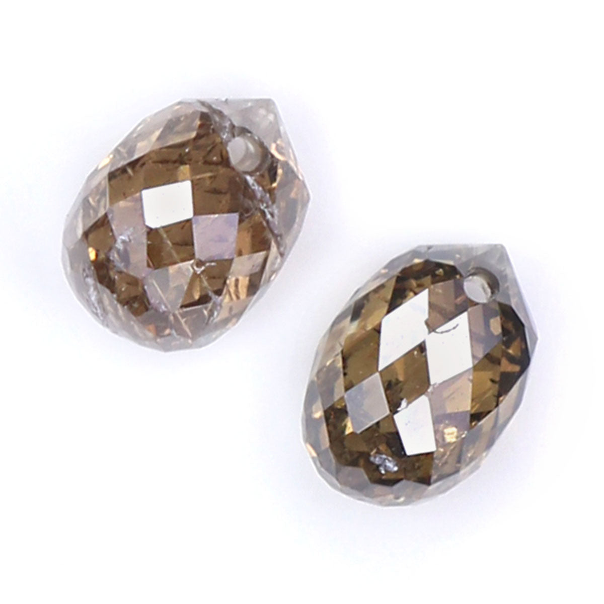 Natural Loose briolette Brown Color Diamond 1.05 CT 3.40 MM Drop Shape Rose Cut Diamond L149