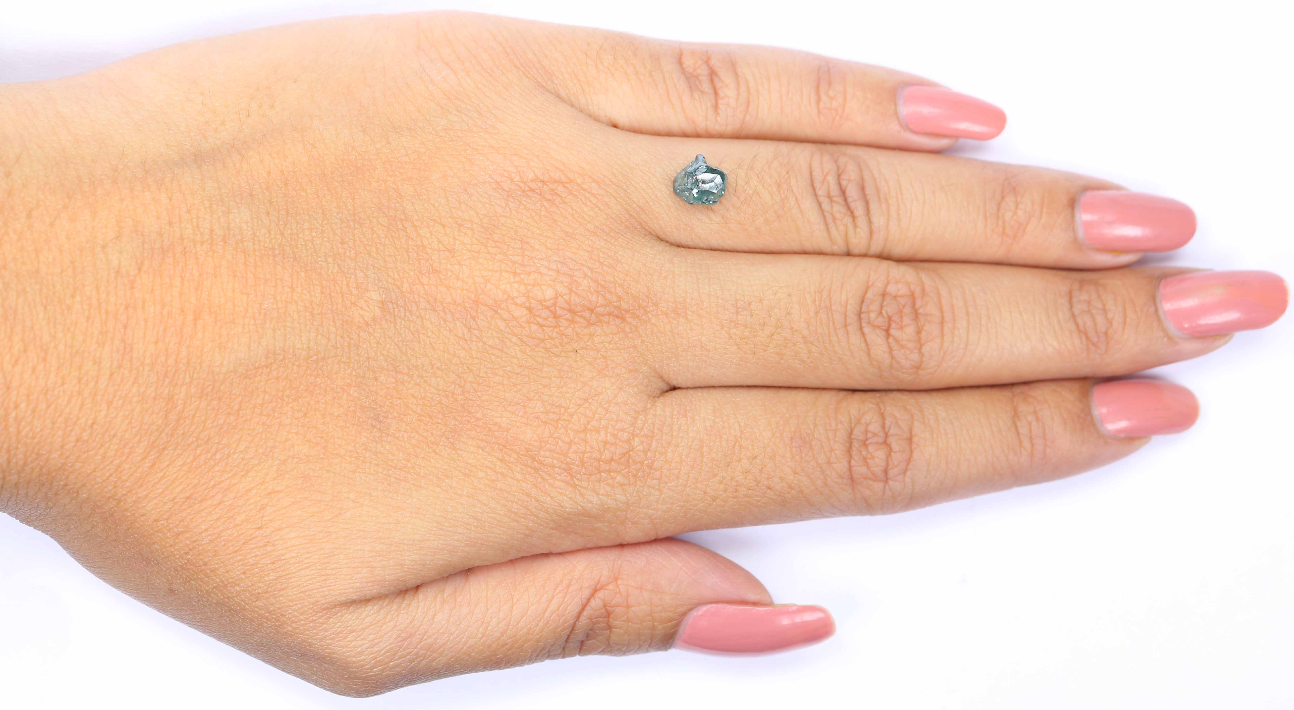 1.48 CT Natural Loose Rough Shape Diamond Blue Color Rough Cut Diamond 6.85 MM Natural Loose Blue Color Rough Irregular Cut Diamond QL2348