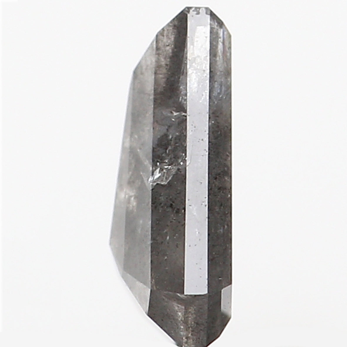 0.69 CT Natural Loose Coffin Shape Diamond Salt And Pepper Coffin Cut Diamond 6.90 MM Natural Black Grey Color Coffin Rose Cut Diamond QL506