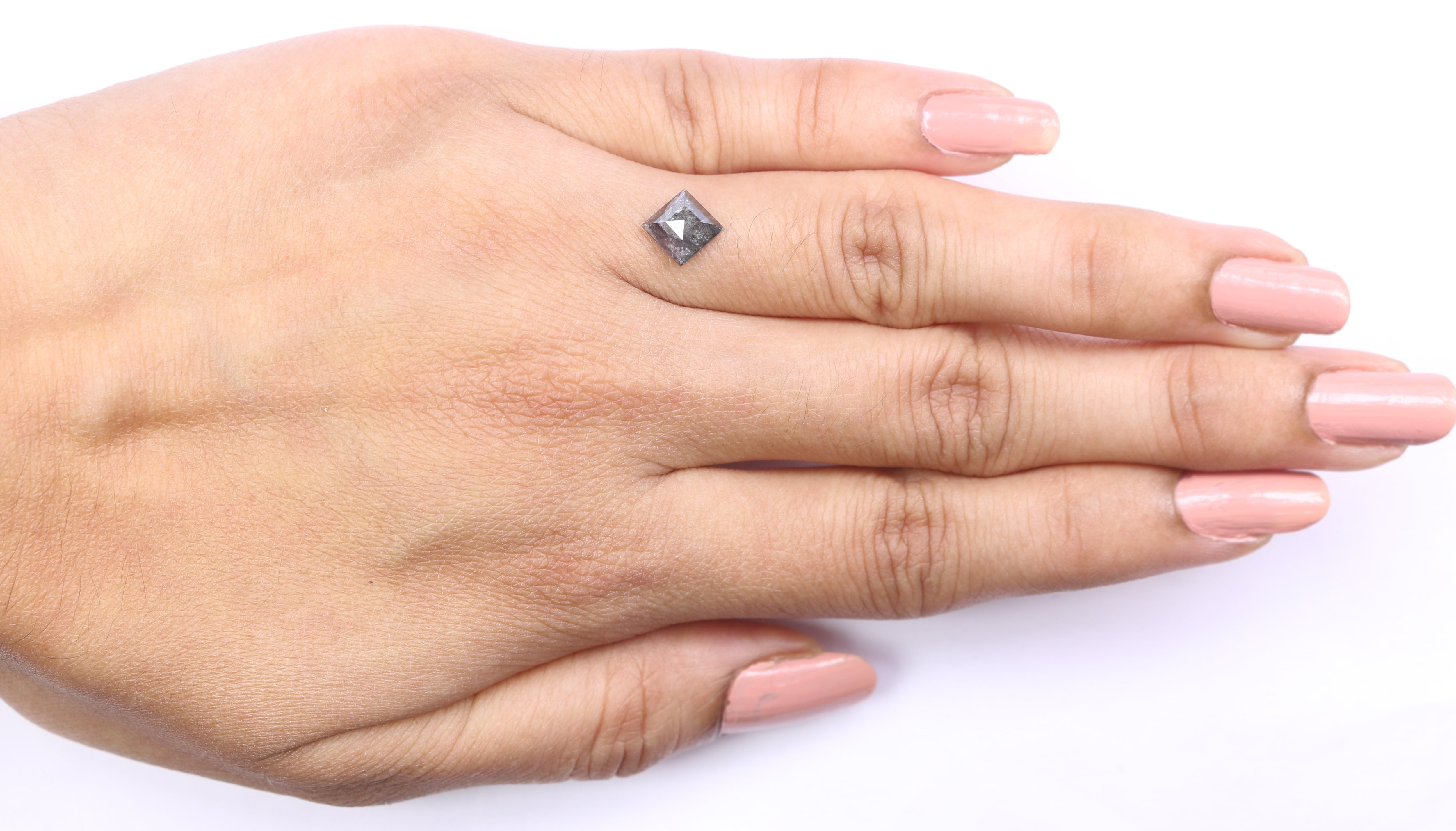 0.97 CT Natural Loose Kite Shape Diamond Salt And Pepper Kite Cut Diamond 8.10 MM Black Grey Color Kite Shape Rose Cut Diamond QL2199
