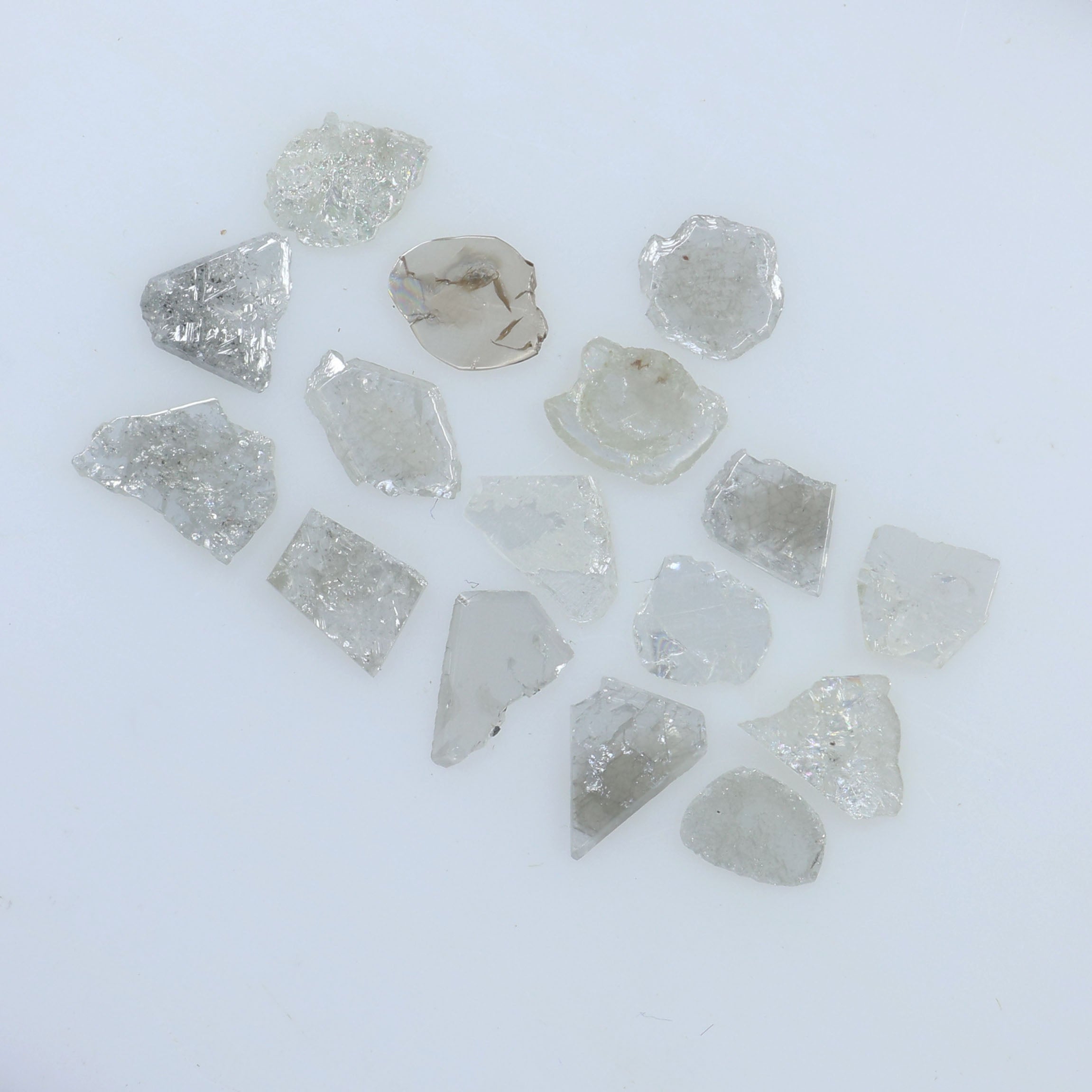 1.83 Ct Natural Loose Diamond Slice Grey Color I3 Clarity 16 Pcs KR2160