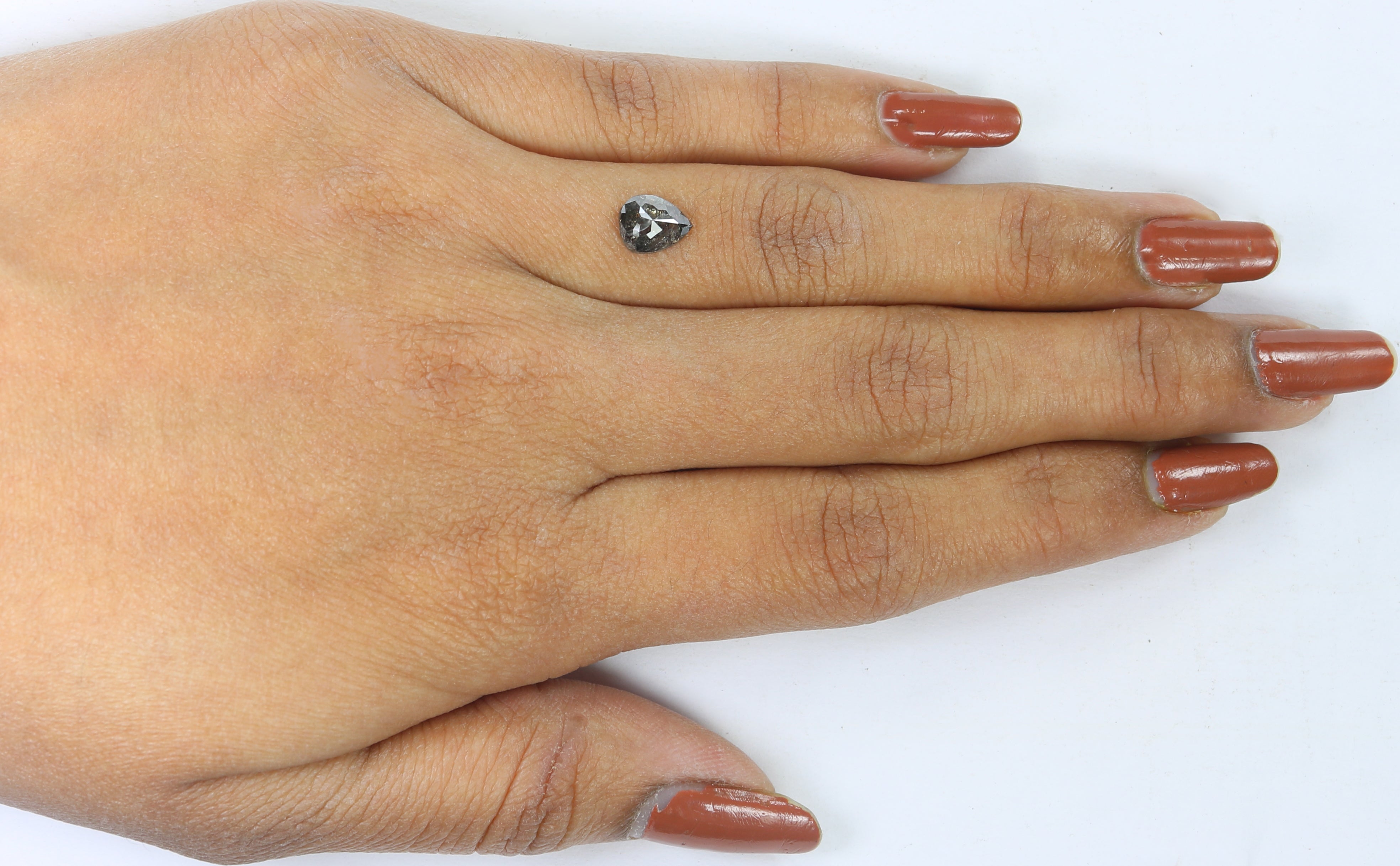 0.91 CT Natural Loose Pear Shape Diamond Salt And Pepper Pear Cut Diamond 7.20 MM Natural Black Grey Color Pear Rose Cut Diamond QL1665