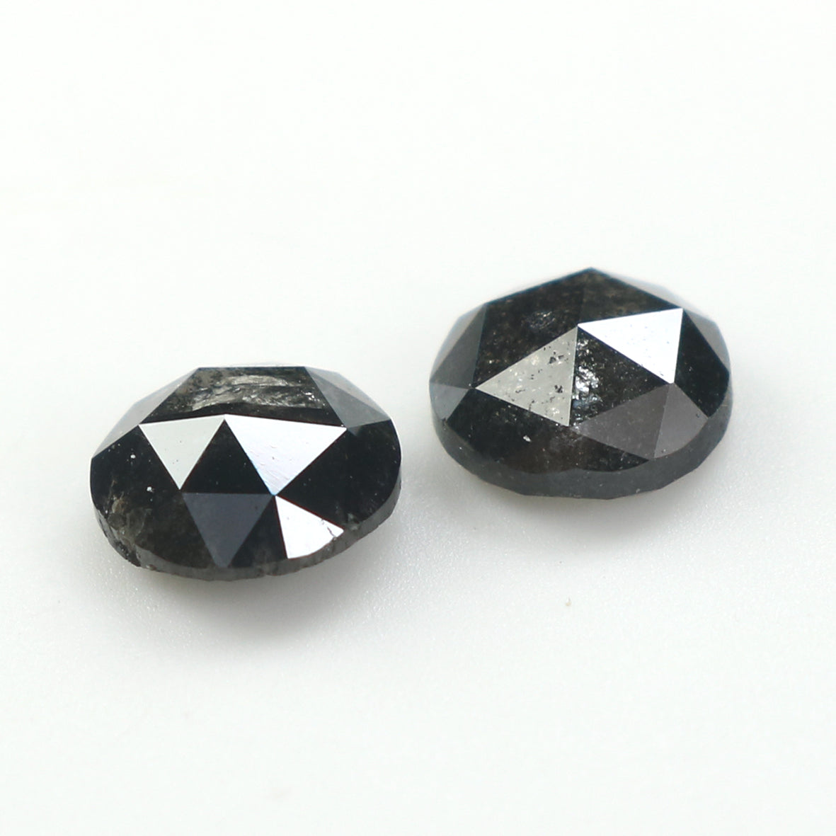 1.01 CT Natural Loose Round Rose Cut Pair Diamond Salt And Pepper Round Shape Diamond 5.00 MM Black Grey Round Shape Rose Cut Diamond L1662