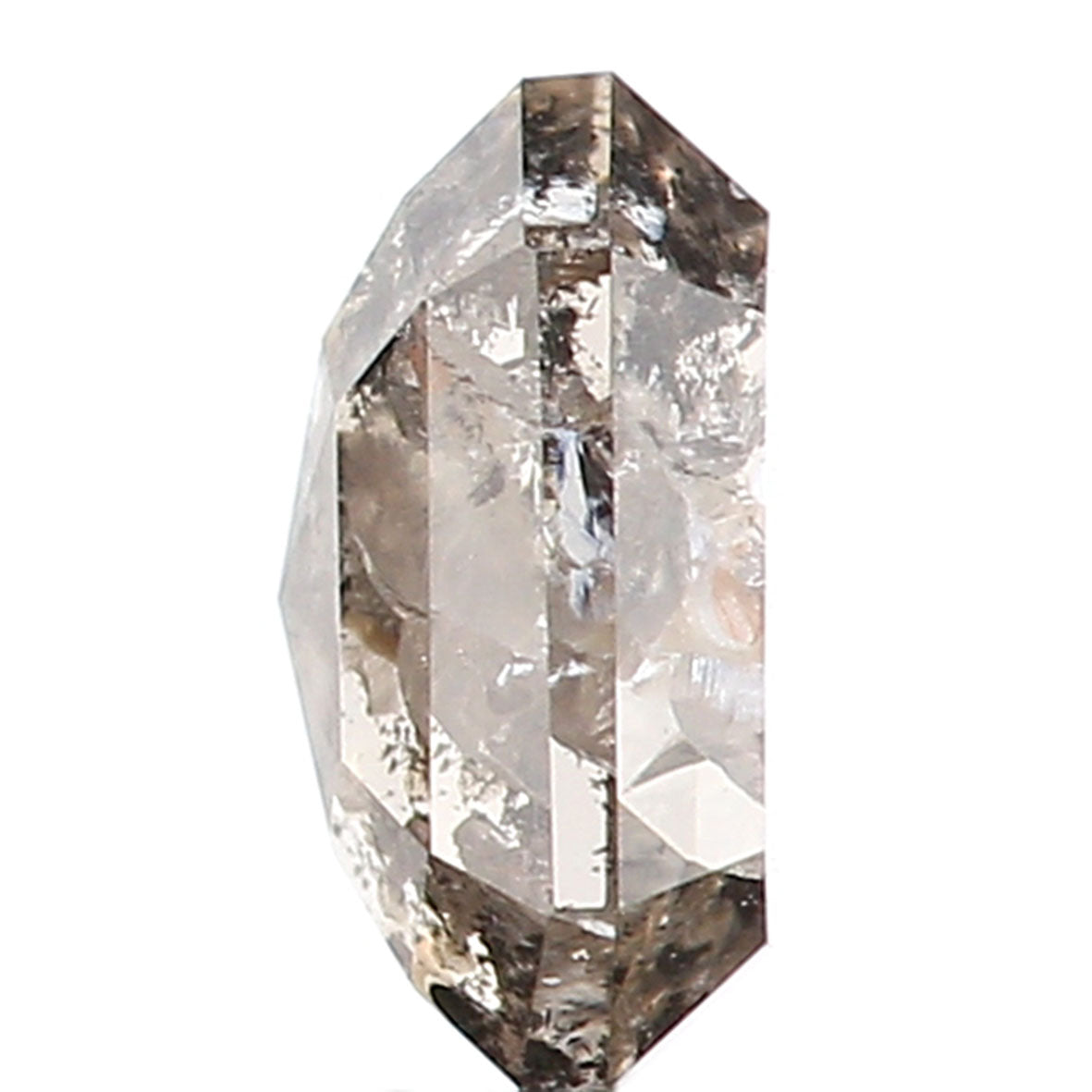 0.75 CT Natural Loose Emerald Shape Diamond Salt And Pepper Emerald Diamond 5.95 MM Black Grey Color Emerald Shape Rose Cut Diamond QL9987