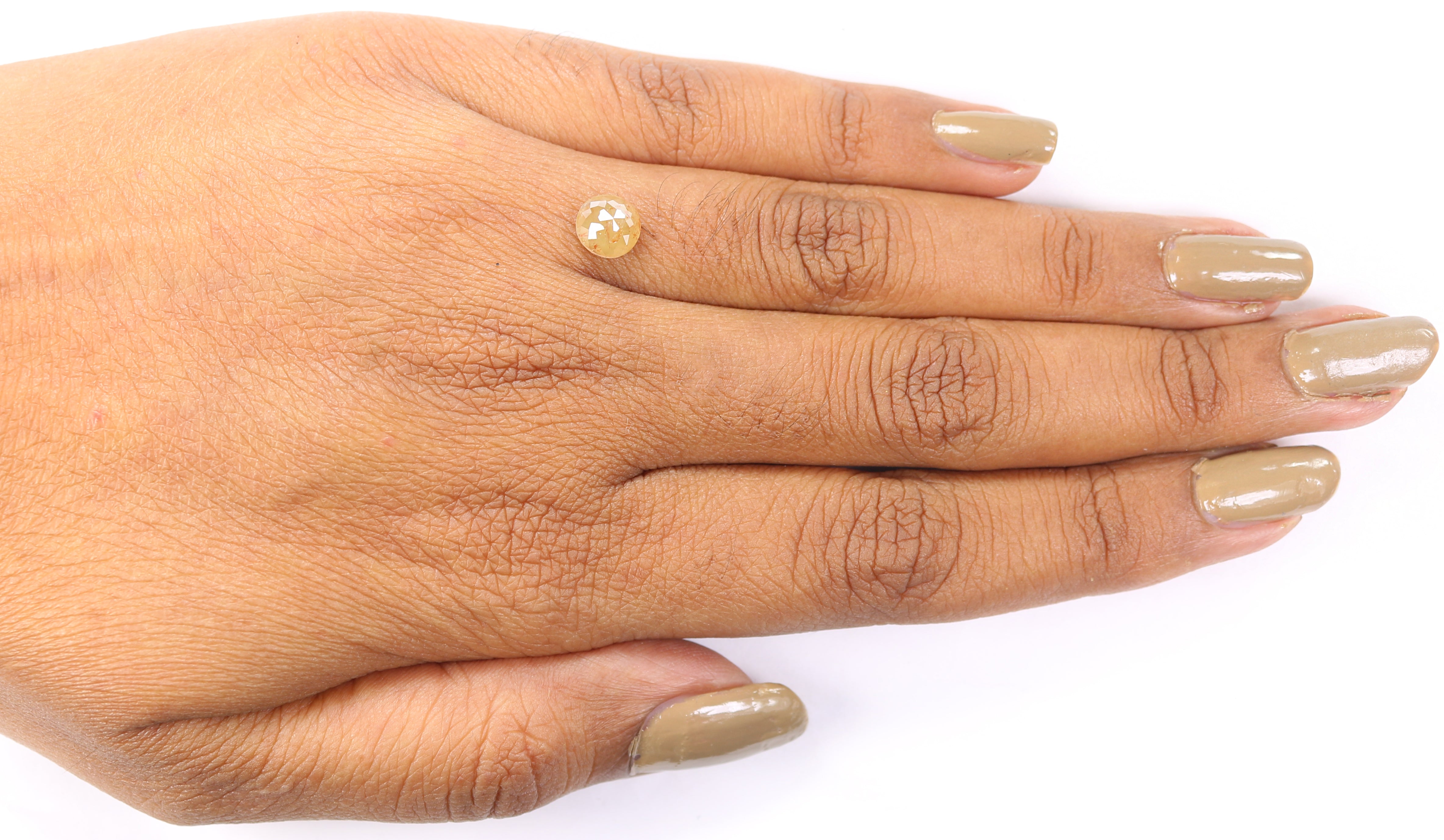 1.51 CT Natural Loose Round Rose Cut Diamond Yellow Color Round Shape Diamond 6.40 MM Natural Yellow Color Round Rose Cut Diamond KQ2436