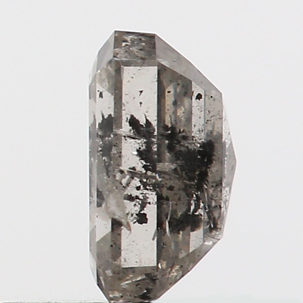 0.94 CT Natural Loose Emerald Shape Diamond Salt And Pepper Emerald Cut Diamond 5.90 MM Natural Black Grey Emerald Rose Cut Diamond QL9559