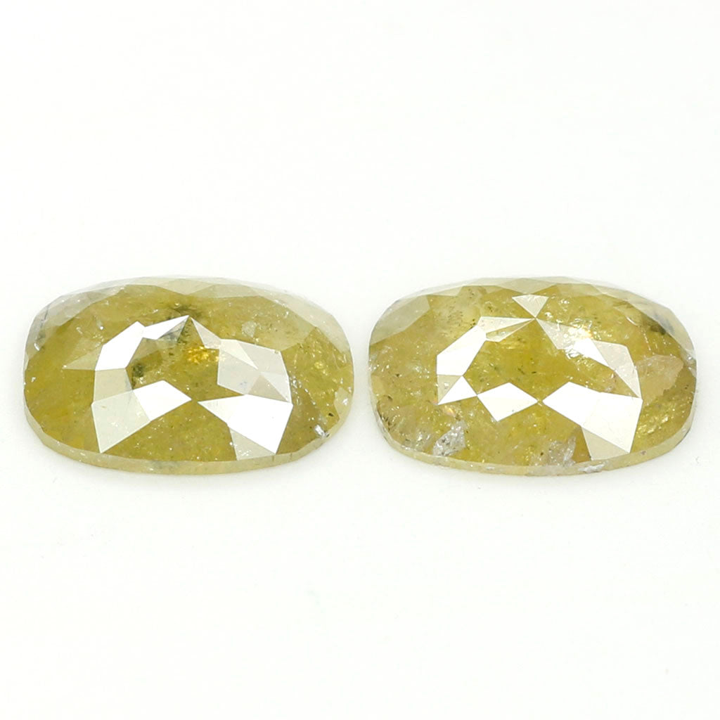 2.75 CT Natural Loose Oval Cut Pair Diamond Yellow Color Oval Shape Diamond 8.90 MM Natural Loose Yellow Color Oval Rose Cut Diamond QL5016