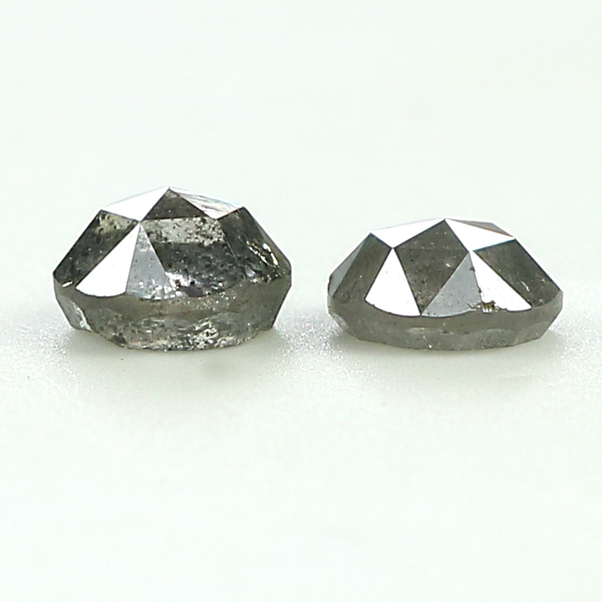 0.95 CT Natural Loose Round Rose Cut Pair Diamond Salt And Pepper Rose Cut Diamond 4.60 MM Natural Black Grey Round Rose Cut Diamond QL1006