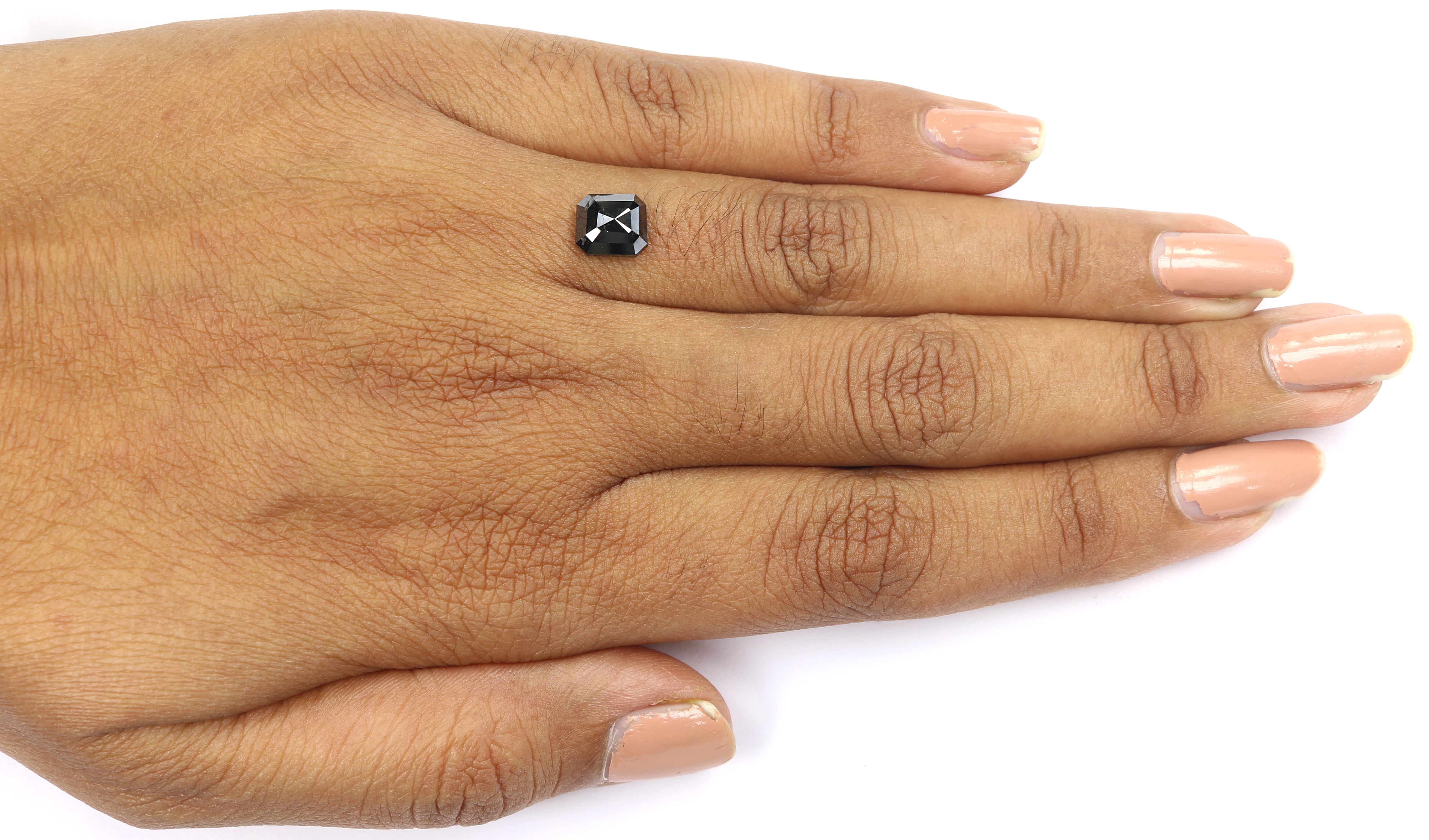 1.64 CT Natural Loose Emerald Shape Diamond Black Color Emerald Diamond 7.20 MM Natural Loose Black Color Emerald Rose Cut Diamond LQ1336