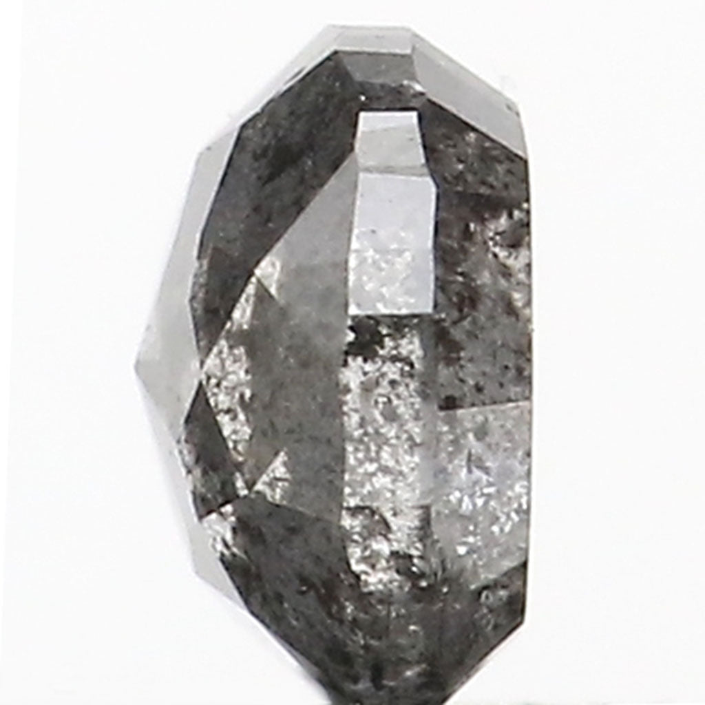 0.57 CT Natural Loose Oval Shape Diamond Salt And Pepper Oval Rose Cut Diamond 4.95 MM Natural Black Grey Color Oval Rose Cut Diamond QL9012