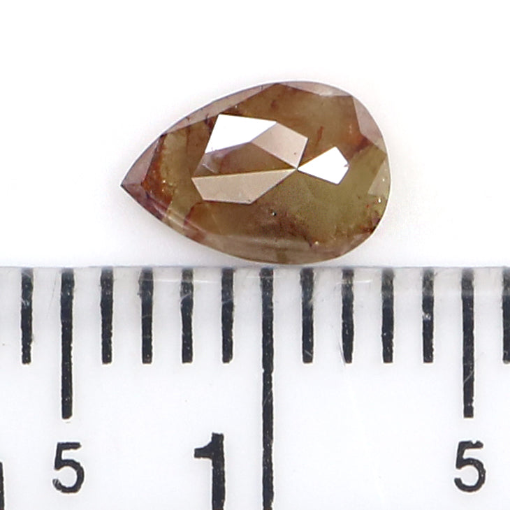 0.68 CT Natural Loose Pear Shape Diamond Brown Color Pear Cut Diamond 6.75 MM Natural Loose Brown Color Diamond Pear Rose Cut Diamond LQ1993