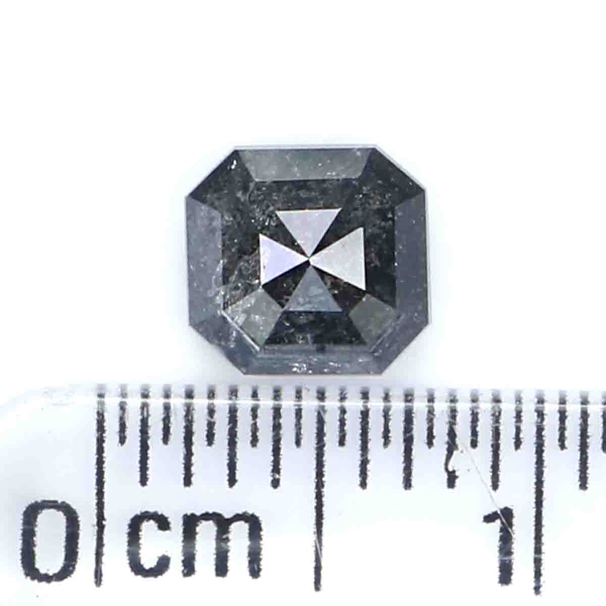 0.81 CT Natural Loose Radiant Shape Diamond Salt And Pepper Radiant Diamond 5.50 MM Natural Black Grey Color Radiant Rose Cut Diamond LQ8808