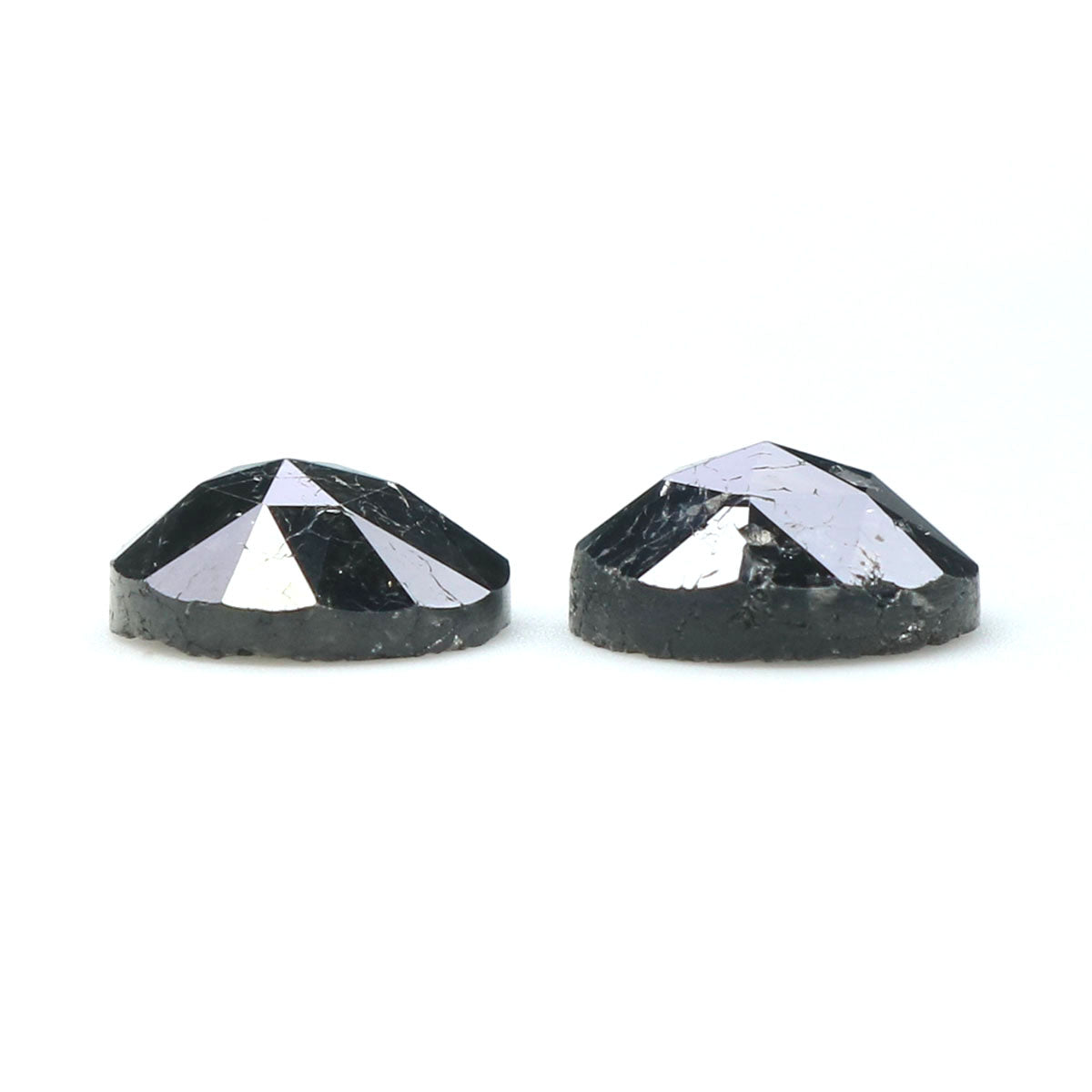 3.00 CT Natural Loose Round Rose Cut Pair Diamond Black Color Round Shape Diamond 7.30 MM Natural Black Color Round Rose Cut Diamond KQ2435