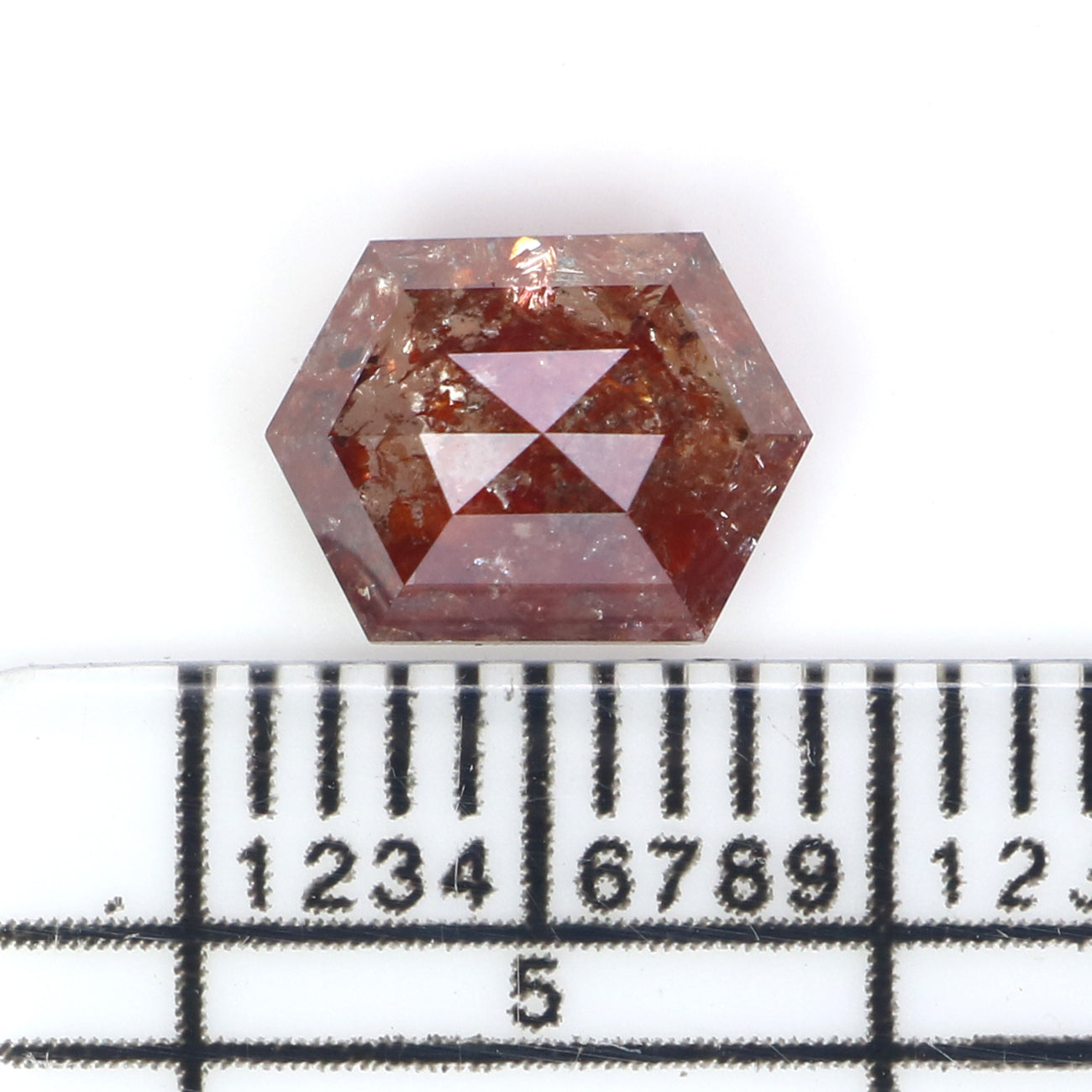 Natural Loose Hexagon Brown Color Diamond 1.60 CT 7.96 MM Hexagon Shape Rose Cut Diamond L2561